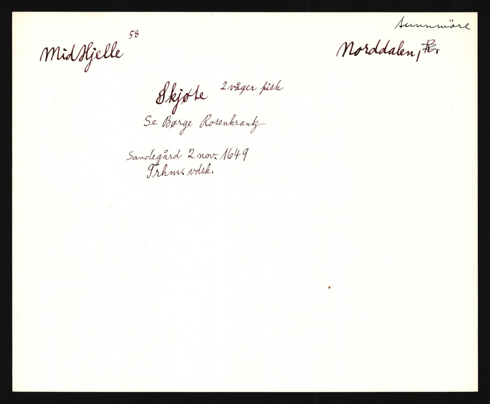 Riksarkivets diplomsamling, AV/RA-EA-5965/F35/F35e/L0031: Registreringssedler Møre og Romsdal, 1400-1700, p. 211