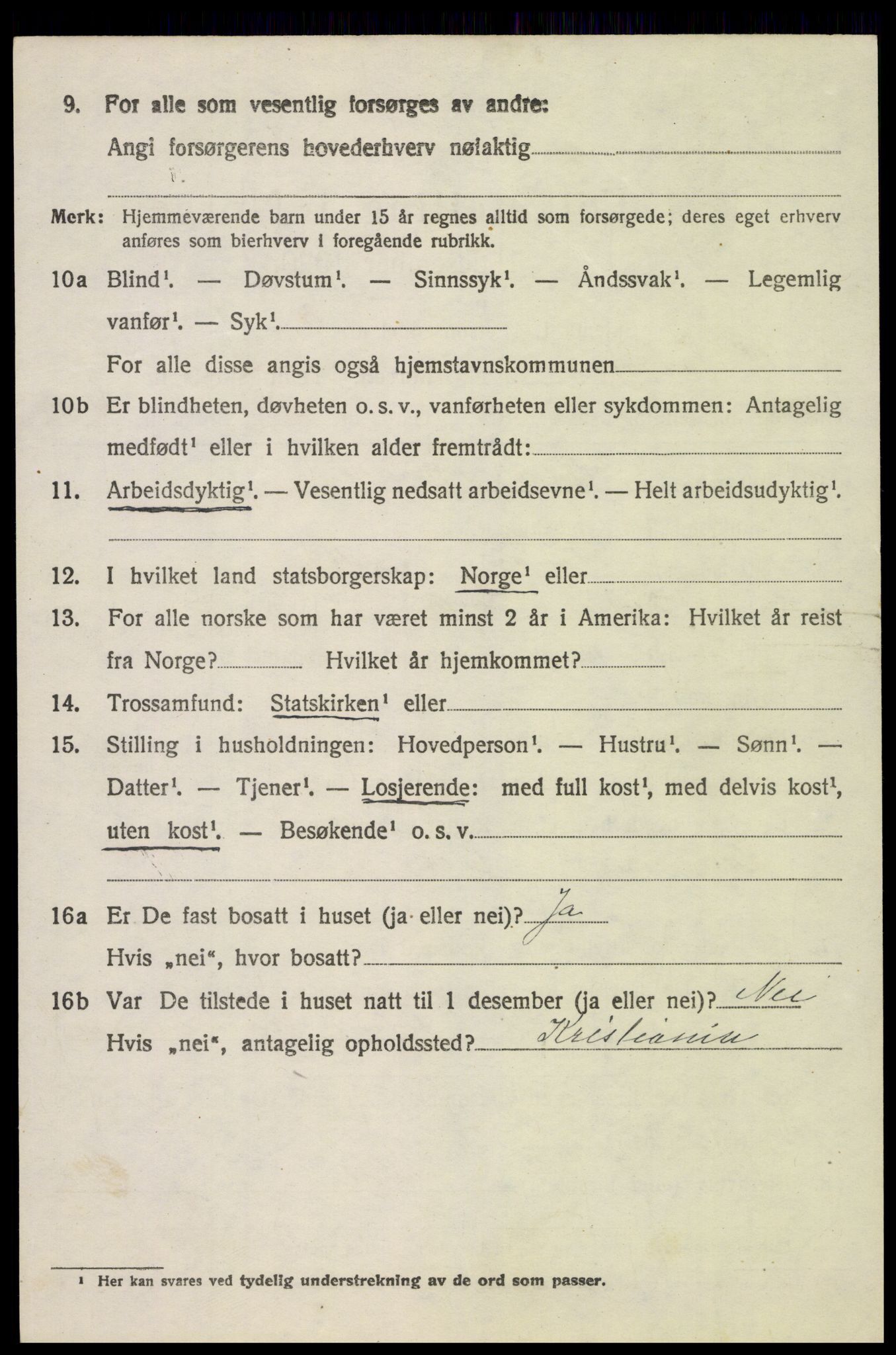 SAH, 1920 census for Vestre Toten, 1920, p. 5555