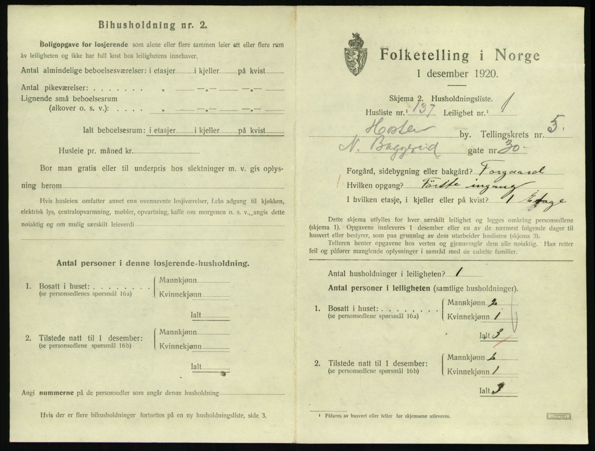 SAKO, 1920 census for Horten, 1920, p. 6133