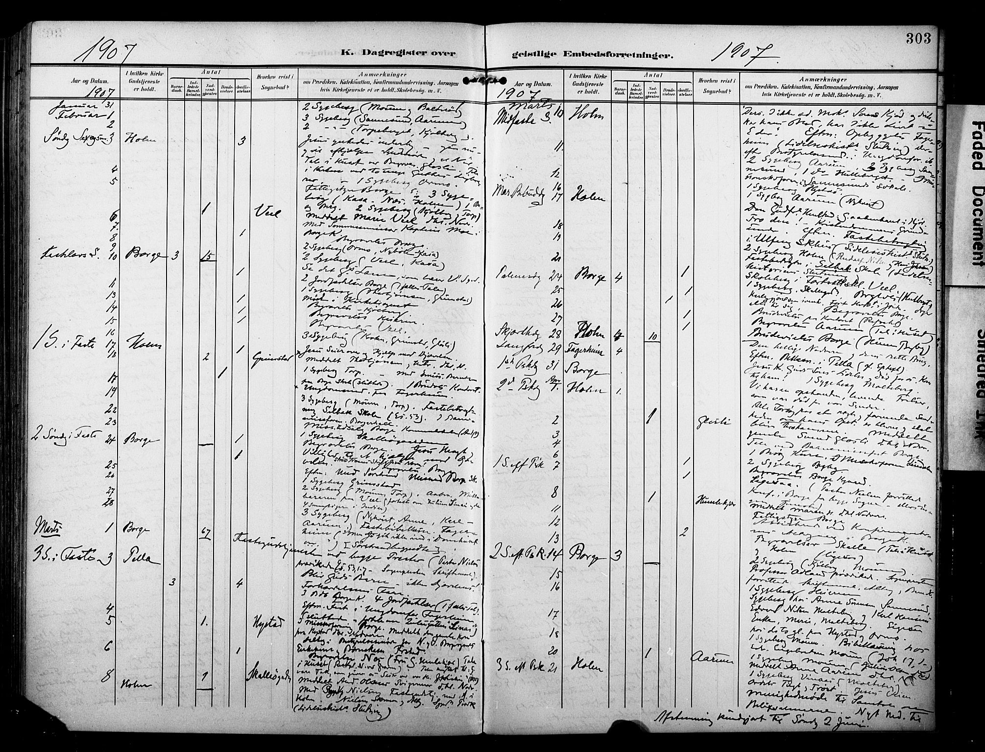 Borge prestekontor Kirkebøker, SAO/A-10903/F/Fa/L0009: Parish register (official) no. I 9, 1902-1911, p. 303
