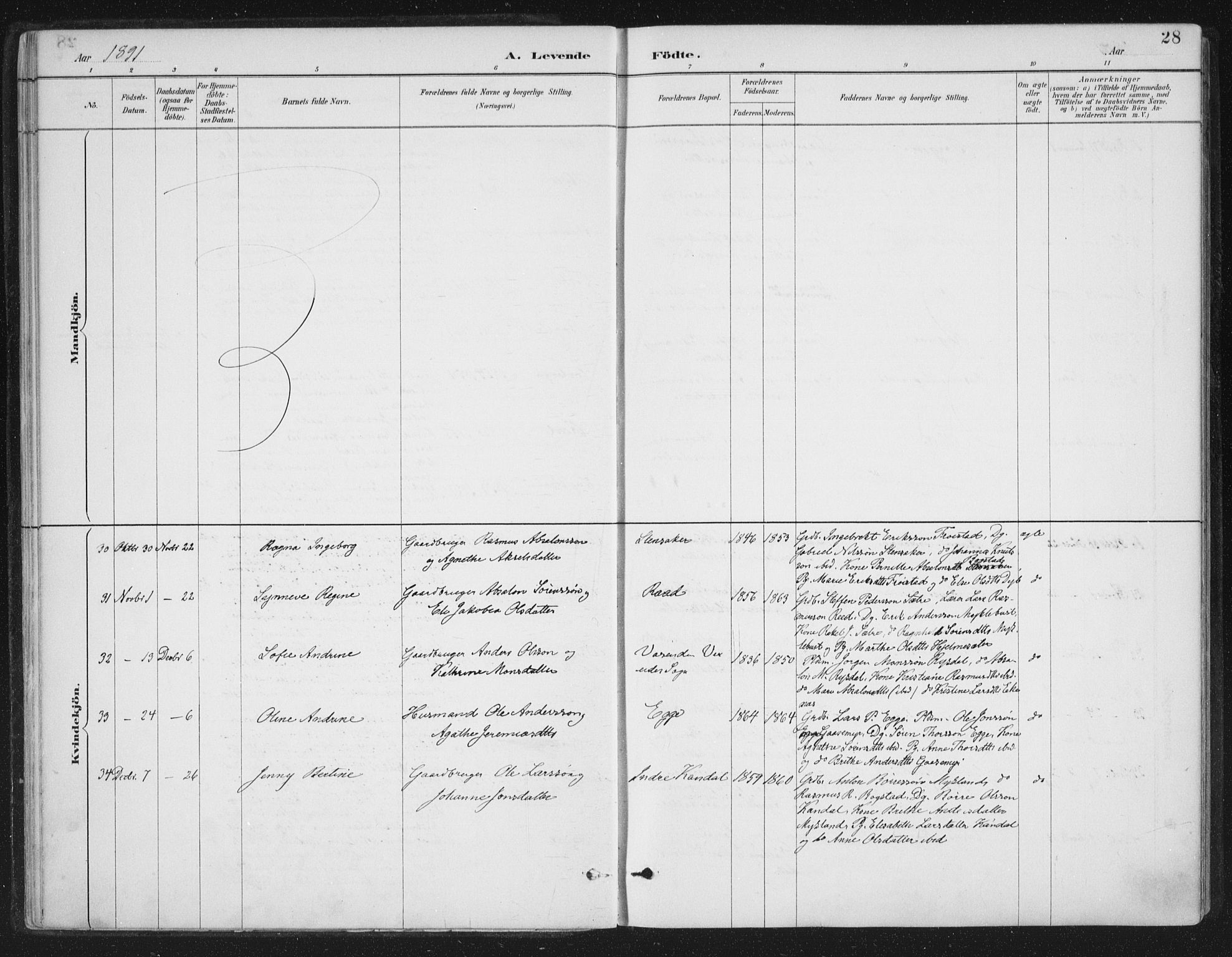 Gloppen sokneprestembete, AV/SAB-A-80101/H/Haa/Haac/L0002: Parish register (official) no. C  2, 1887-1904, p. 28