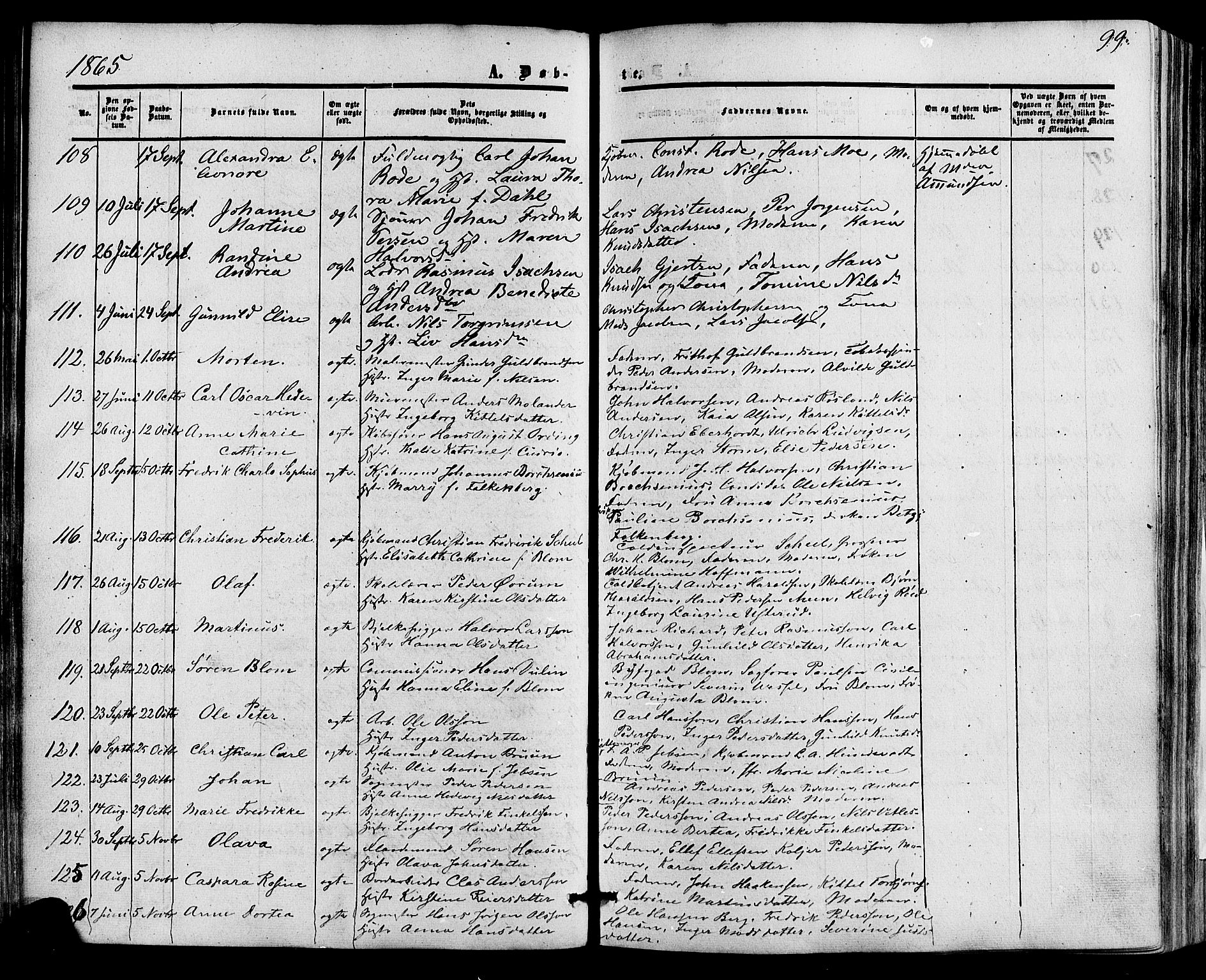Skien kirkebøker, AV/SAKO-A-302/F/Fa/L0007: Parish register (official) no. 7, 1856-1865, p. 99