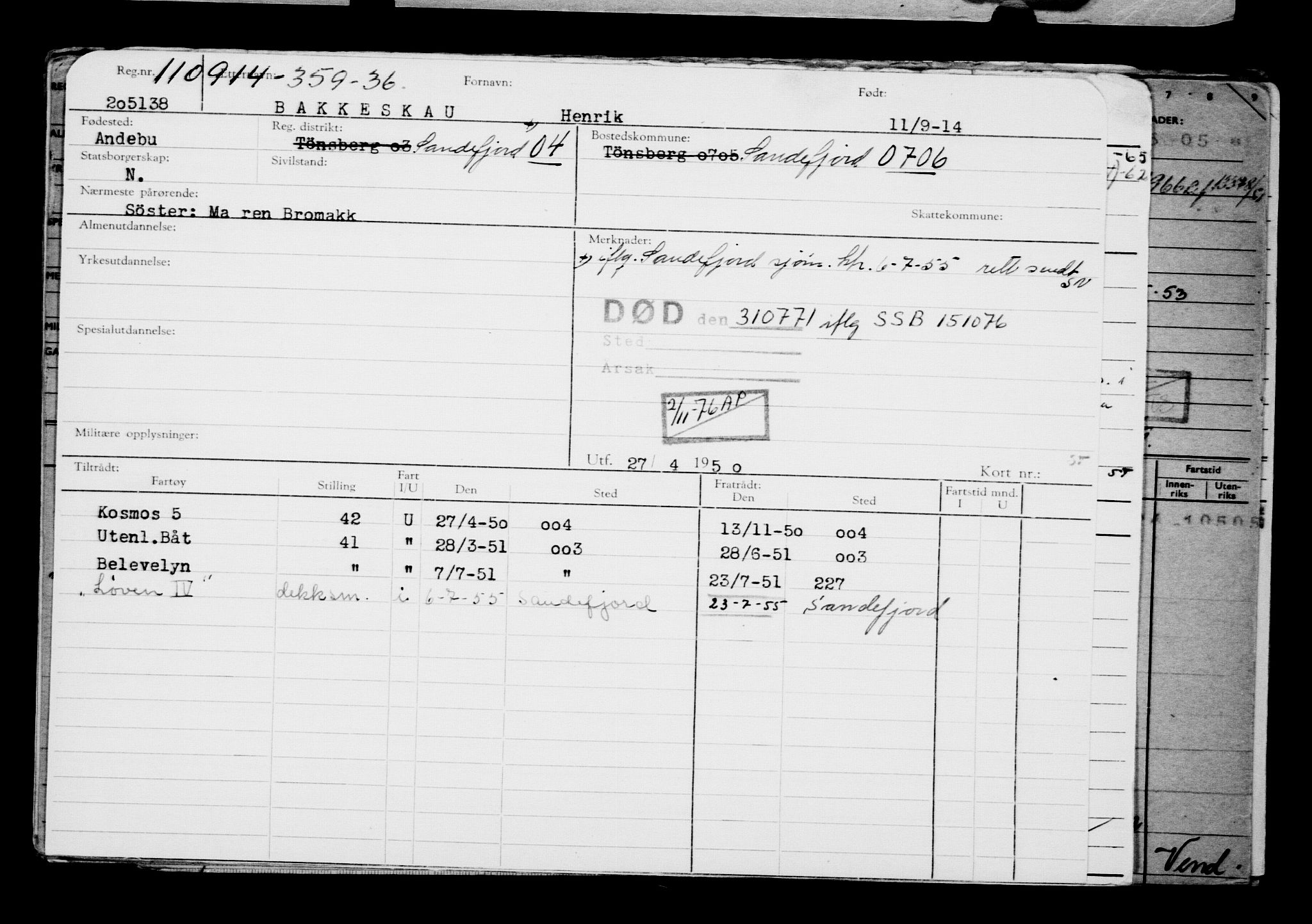 Direktoratet for sjømenn, AV/RA-S-3545/G/Gb/L0124: Hovedkort, 1914, p. 28