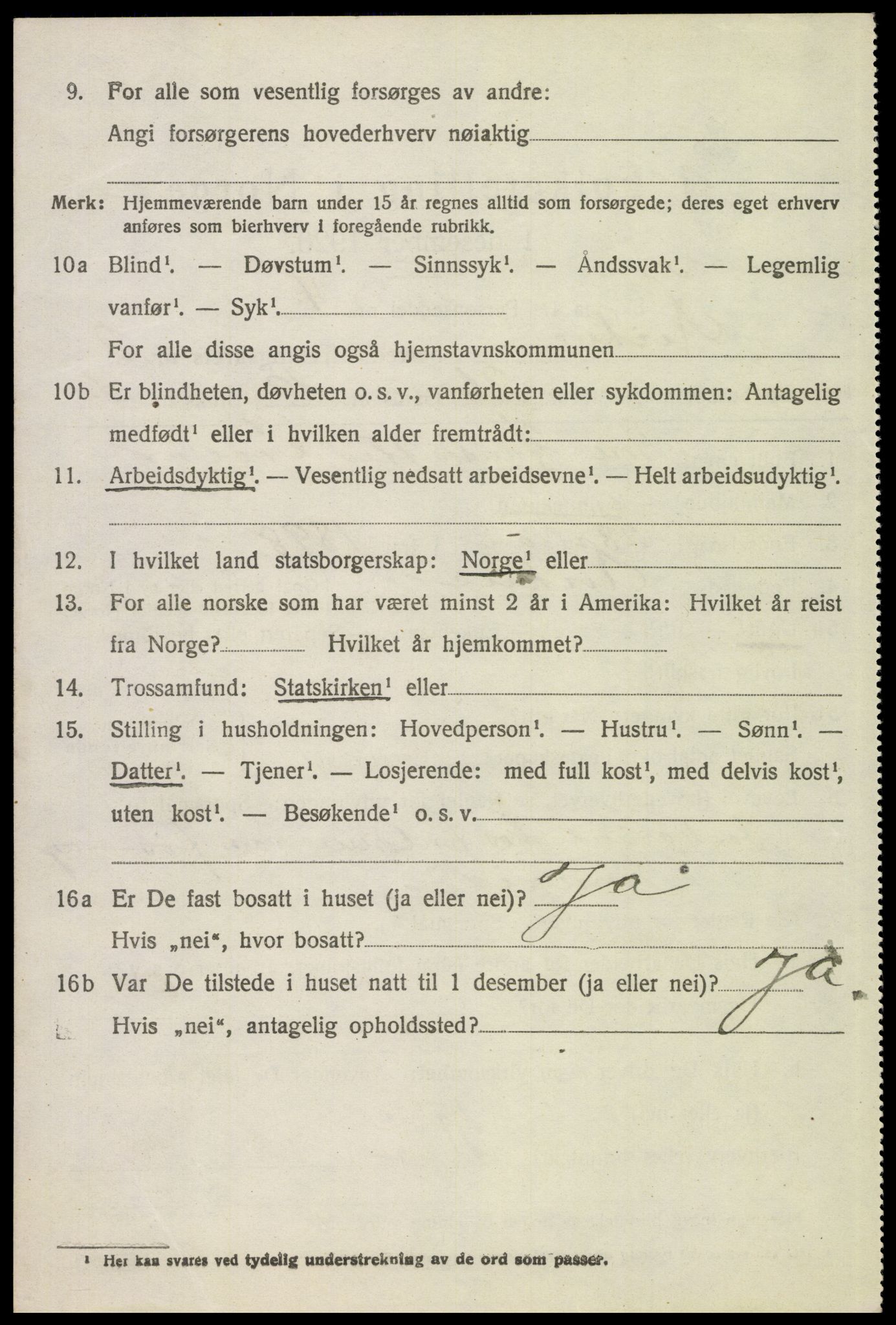 SAH, 1920 census for Kvikne, 1920, p. 1267