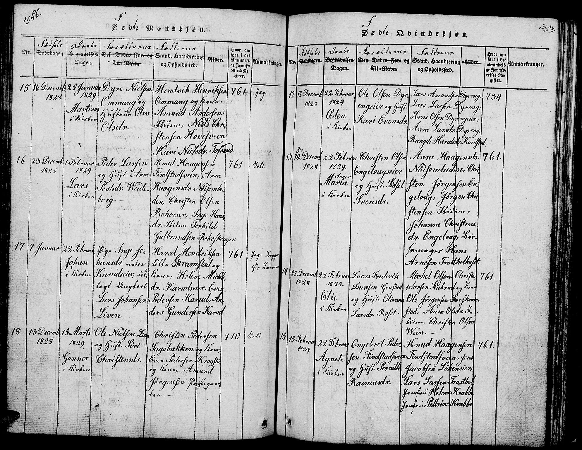 Løten prestekontor, AV/SAH-PREST-022/L/La/L0001: Parish register (copy) no. 1, 1812-1832, p. 356-357