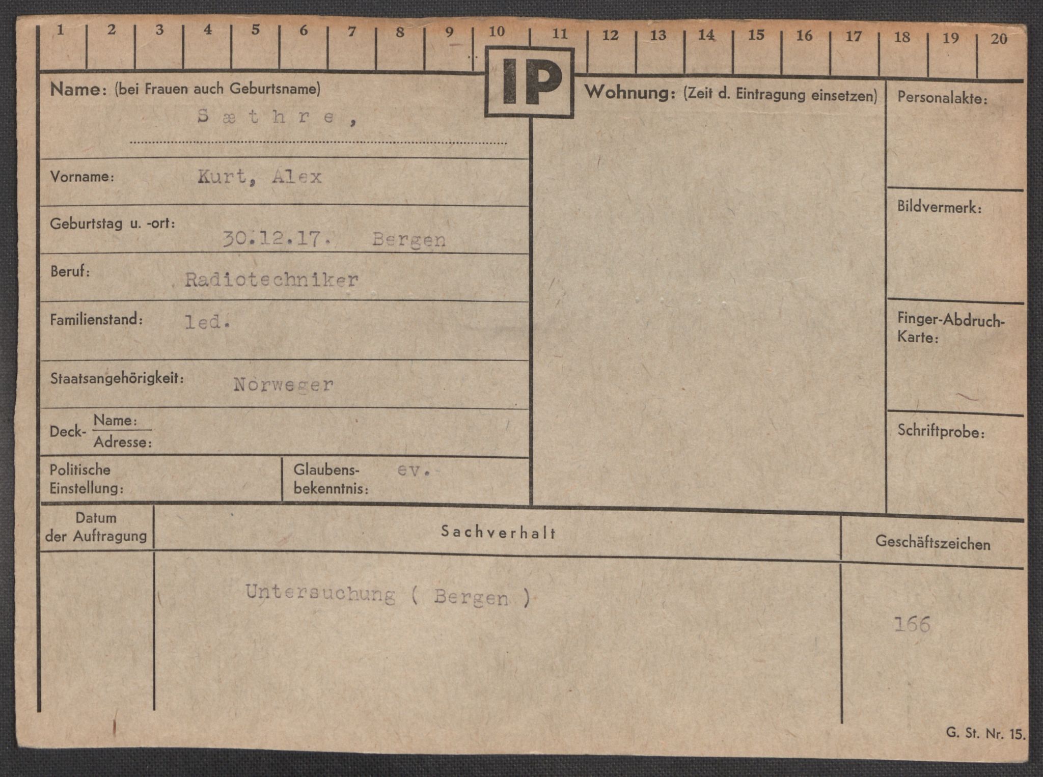 Befehlshaber der Sicherheitspolizei und des SD, AV/RA-RAFA-5969/E/Ea/Eaa/L0009: Register over norske fanger i Møllergata 19: Ru-Sy, 1940-1945, p. 1686