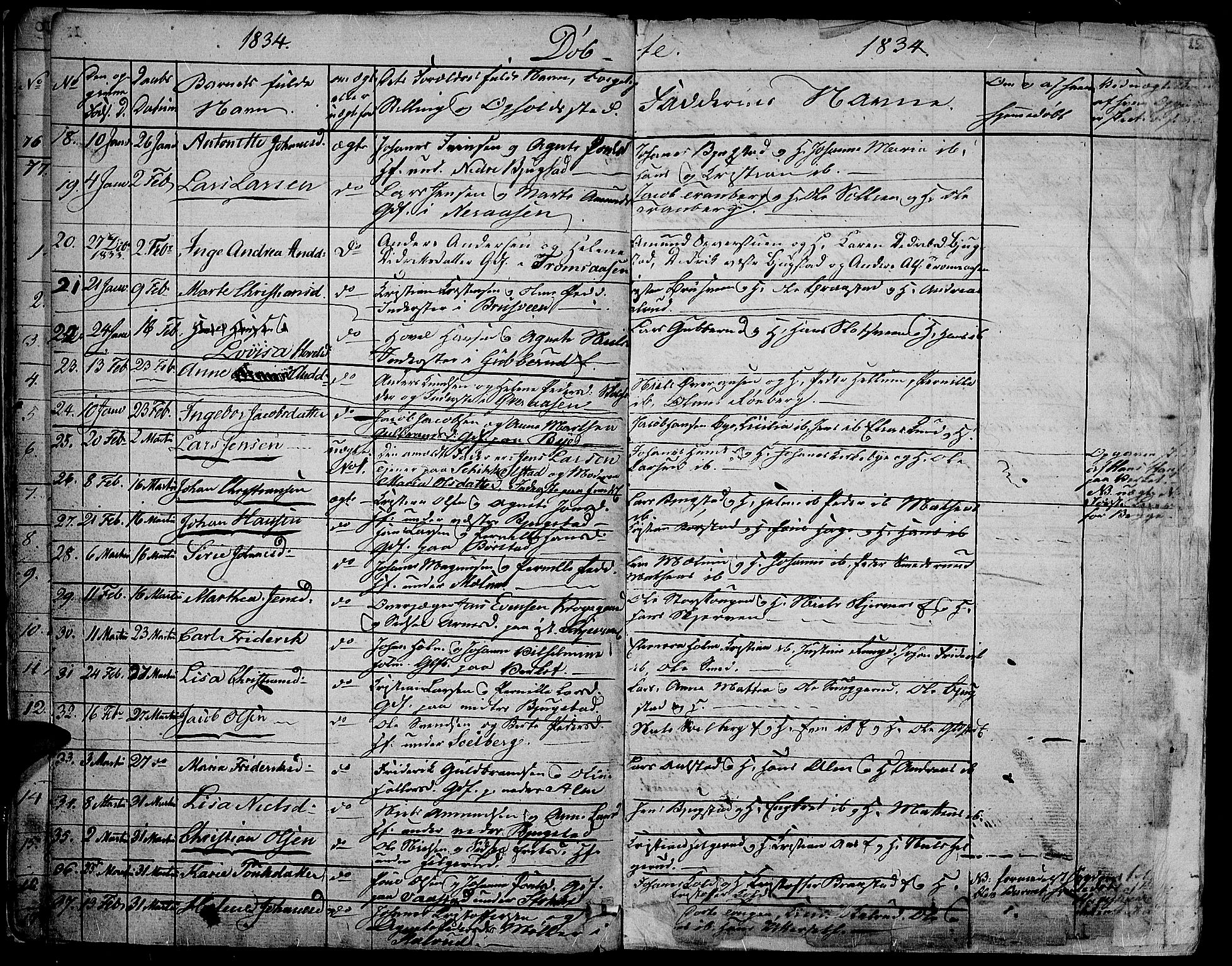 Vardal prestekontor, SAH/PREST-100/H/Ha/Hab/L0004: Parish register (copy) no. 4, 1831-1853, p. 12