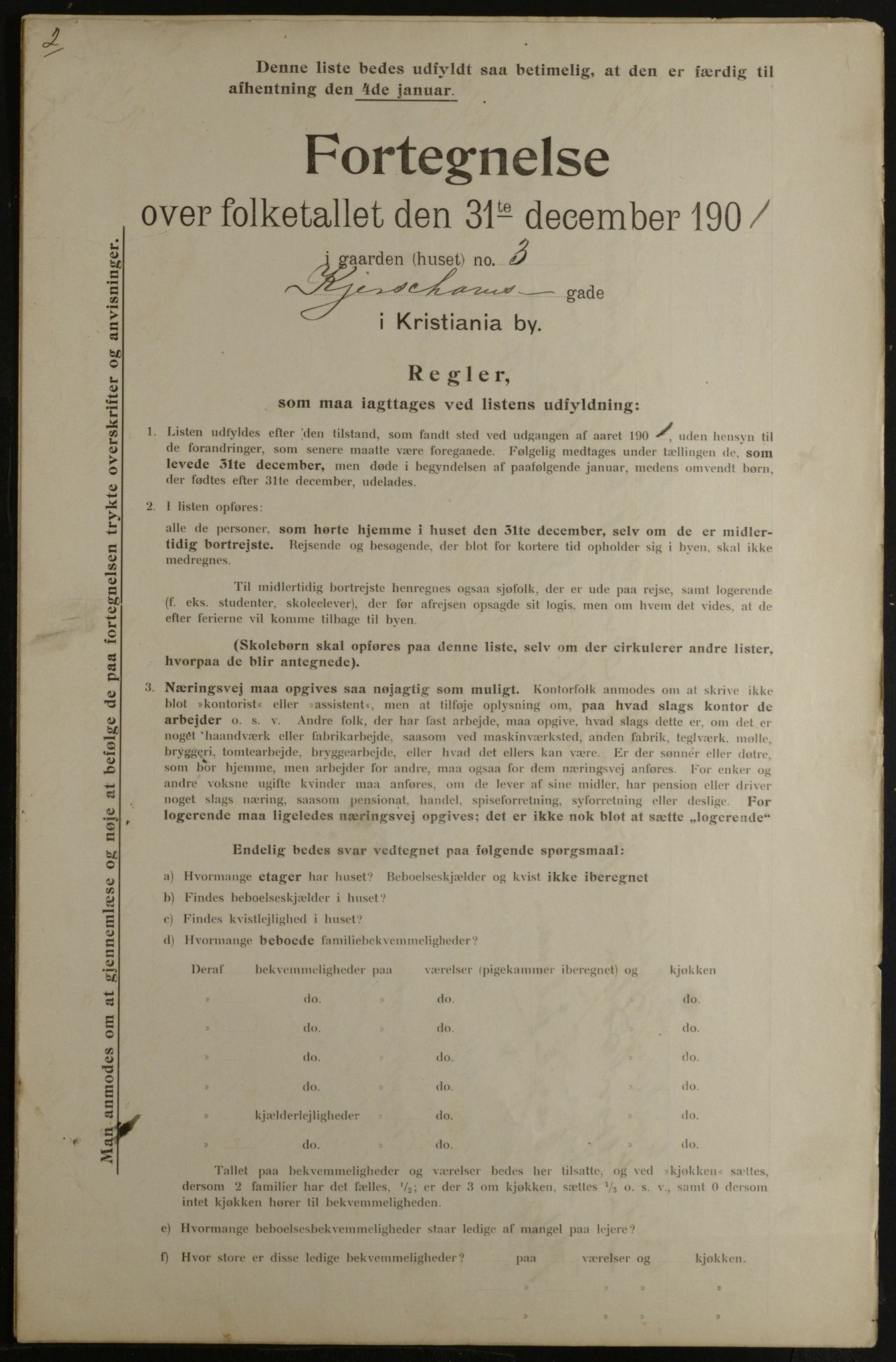 OBA, Municipal Census 1901 for Kristiania, 1901, p. 7711