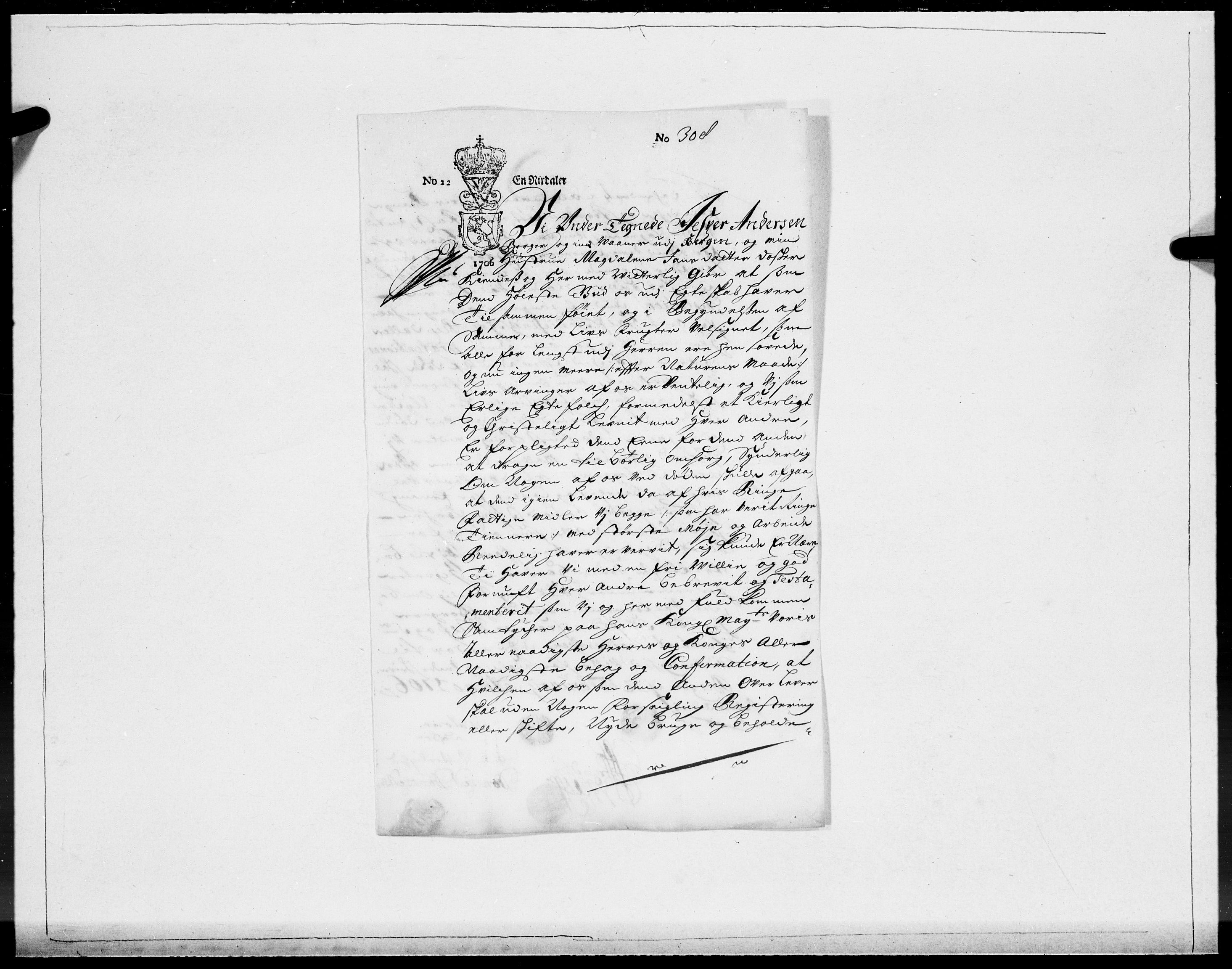 Danske Kanselli 1572-1799, AV/RA-EA-3023/F/Fc/Fcc/Fcca/L0060: Norske innlegg 1572-1799, Mgl. nov.-des., 1706, p. 229