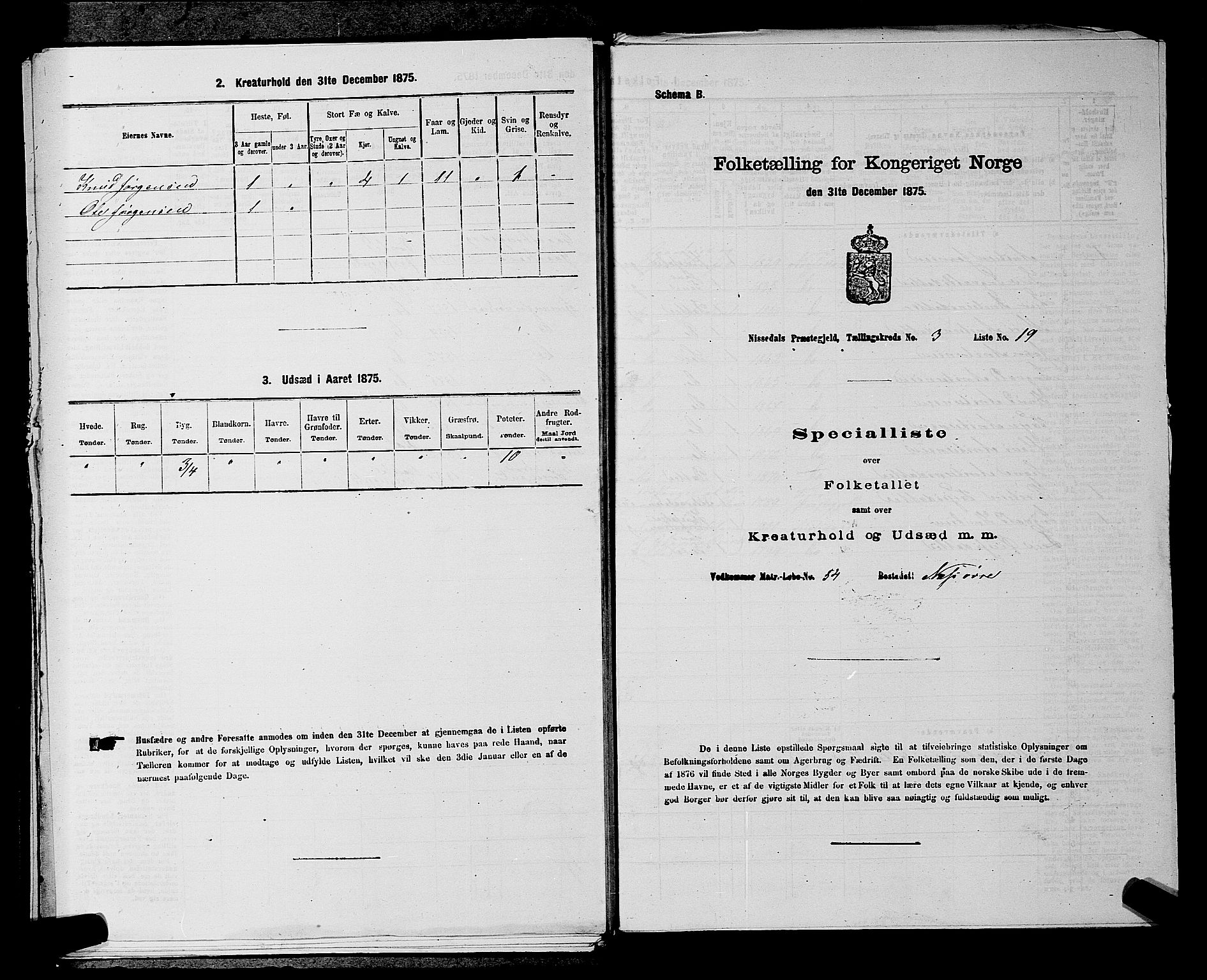 SAKO, 1875 census for 0830P Nissedal, 1875, p. 271