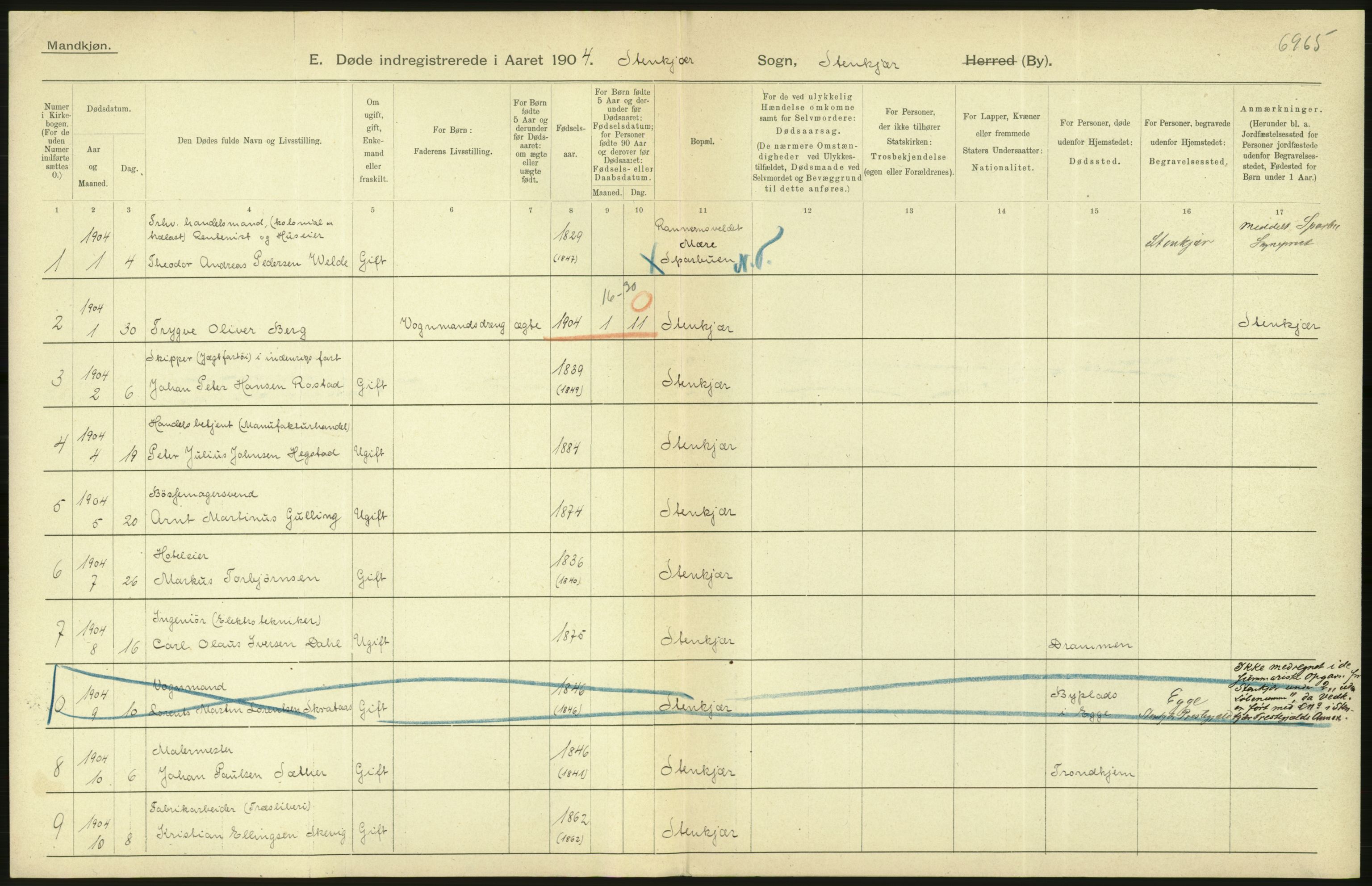 Statistisk sentralbyrå, Sosiodemografiske emner, Befolkning, AV/RA-S-2228/D/Df/Dfa/Dfab/L0019: Nordre Trondhjems amt: Fødte, gifte, døde, 1904, p. 34