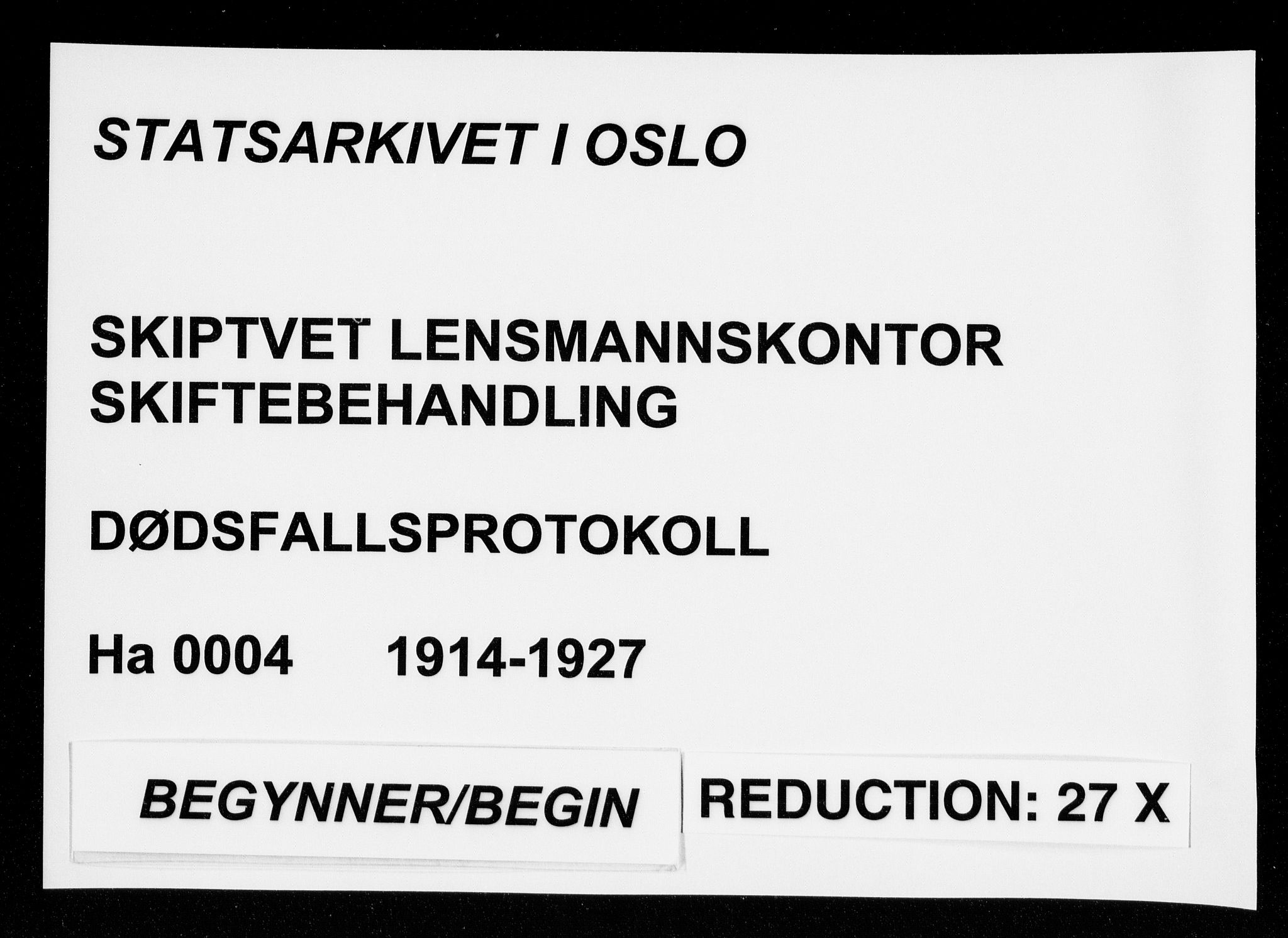 Skiptvet lensmannskontor, SAO/A-10080/H/Ha/L0004: Dødsanmeldelsesprotokoll, 1914-1927