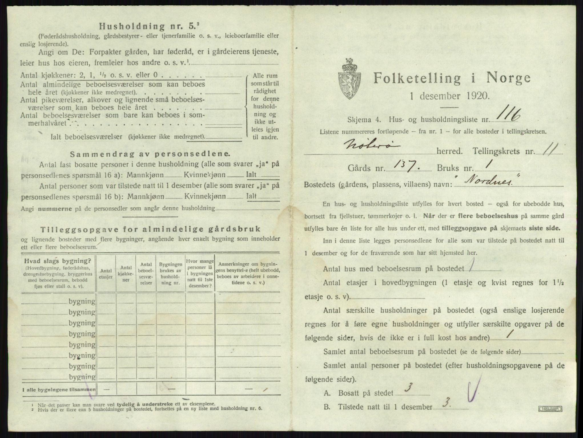 SAKO, 1920 census for Nøtterøy, 1920, p. 2440