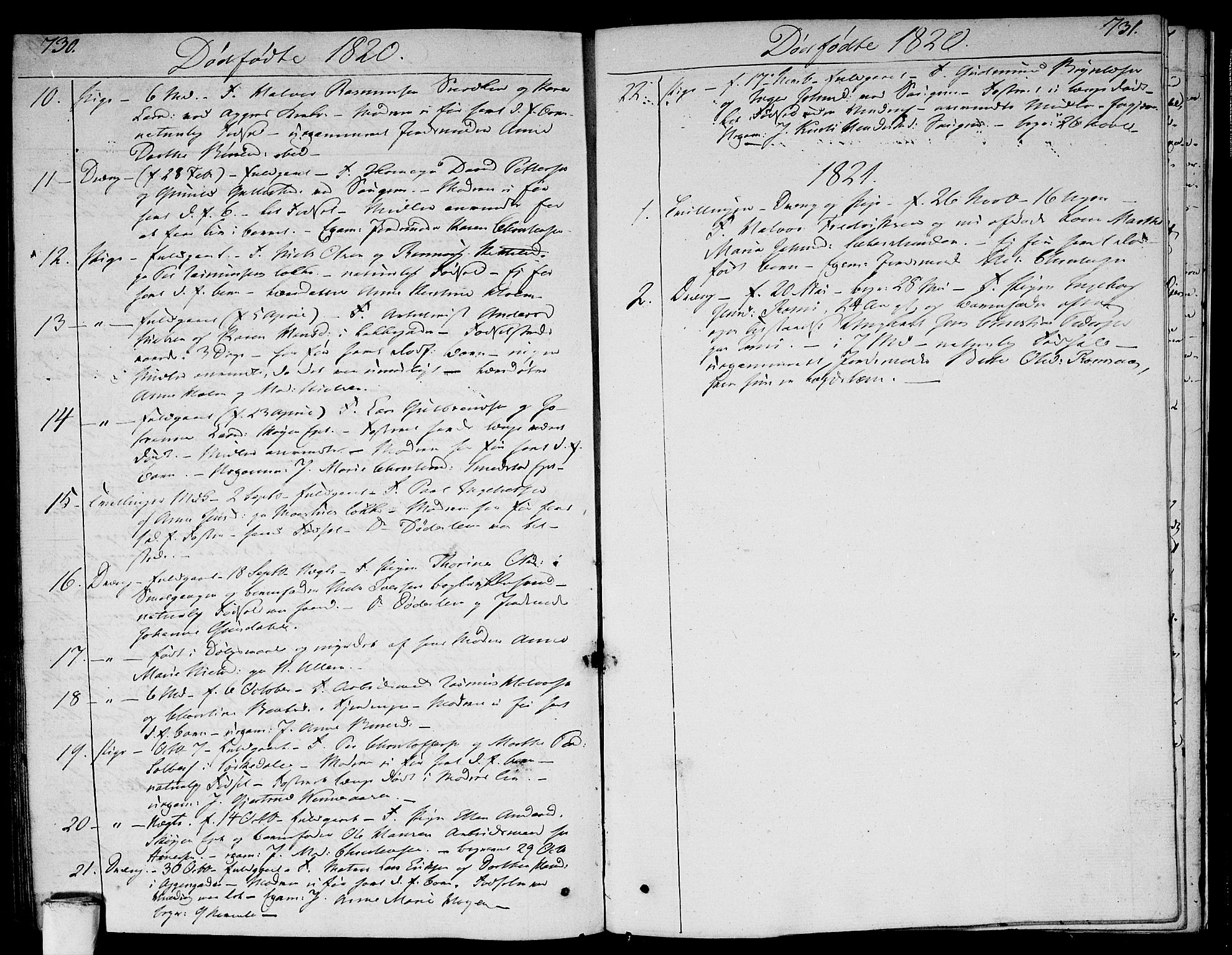 Aker prestekontor kirkebøker, AV/SAO-A-10861/F/L0012: Parish register (official) no. 12, 1819-1828, p. 730-731