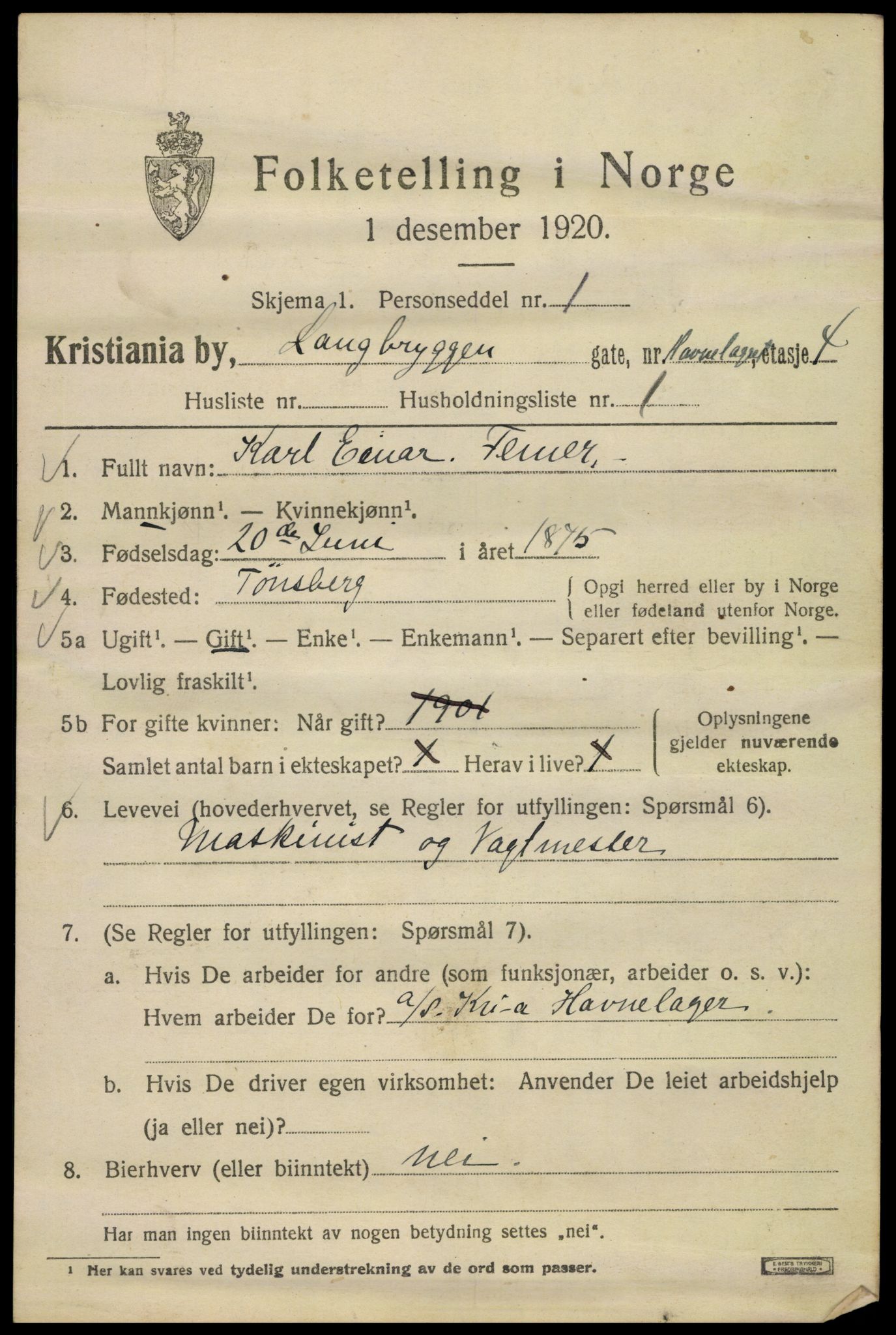 SAO, 1920 census for Kristiania, 1920, p. 358235