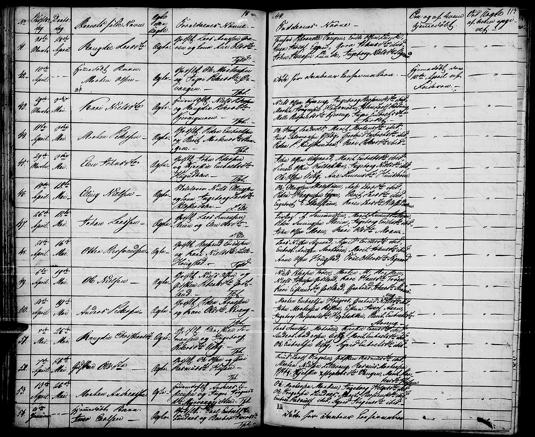 Tynset prestekontor, AV/SAH-PREST-058/H/Ha/Haa/L0019: Parish register (official) no. 19, 1829-1847, p. 113