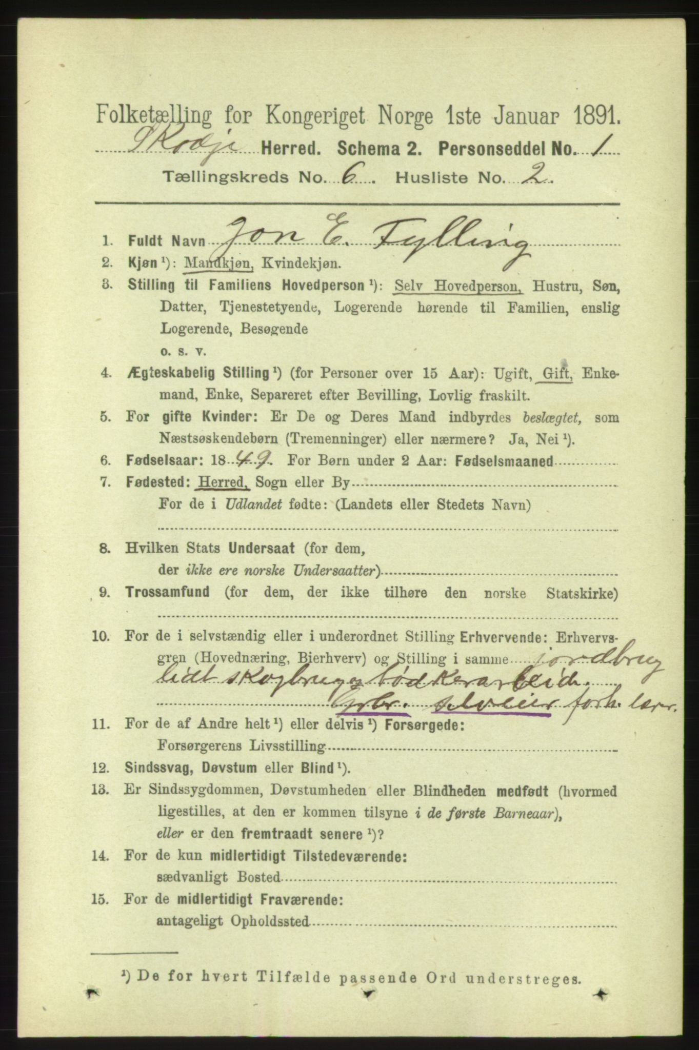 RA, 1891 census for 1529 Skodje, 1891, p. 1253