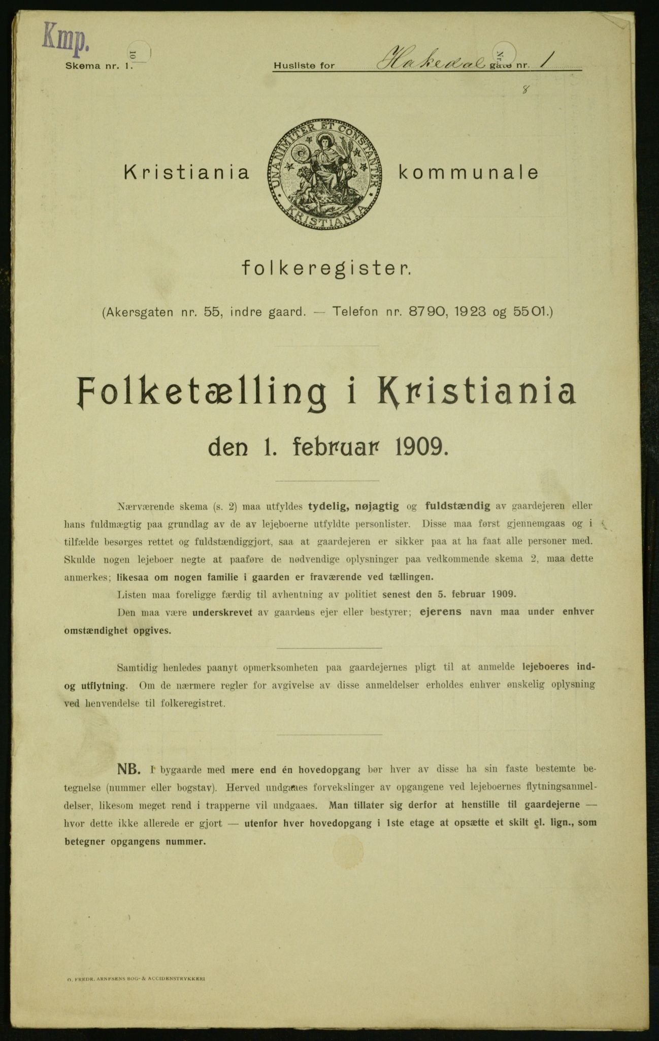 OBA, Municipal Census 1909 for Kristiania, 1909, p. 21840