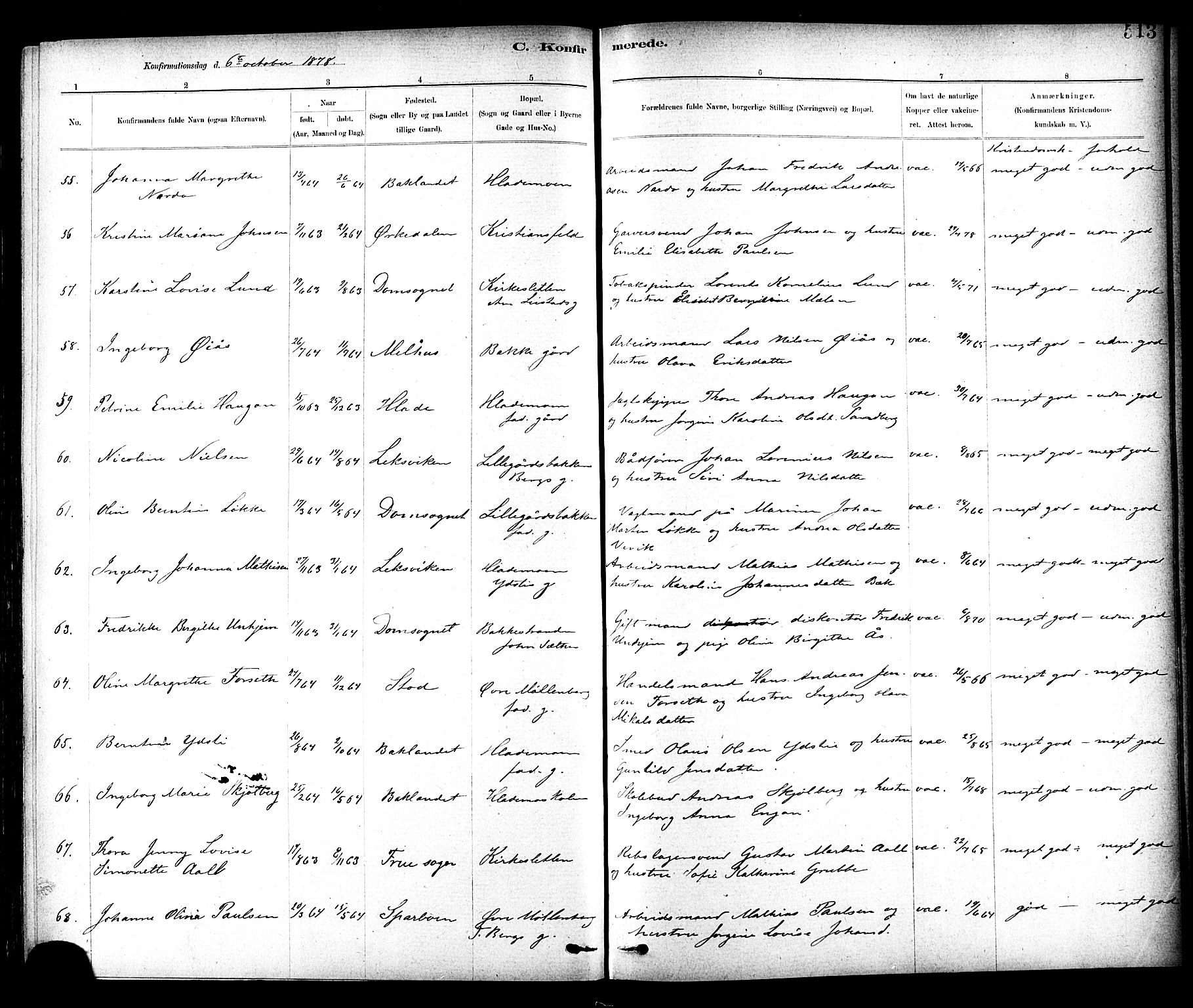 Ministerialprotokoller, klokkerbøker og fødselsregistre - Sør-Trøndelag, AV/SAT-A-1456/604/L0188: Parish register (official) no. 604A09, 1878-1892, p. 513