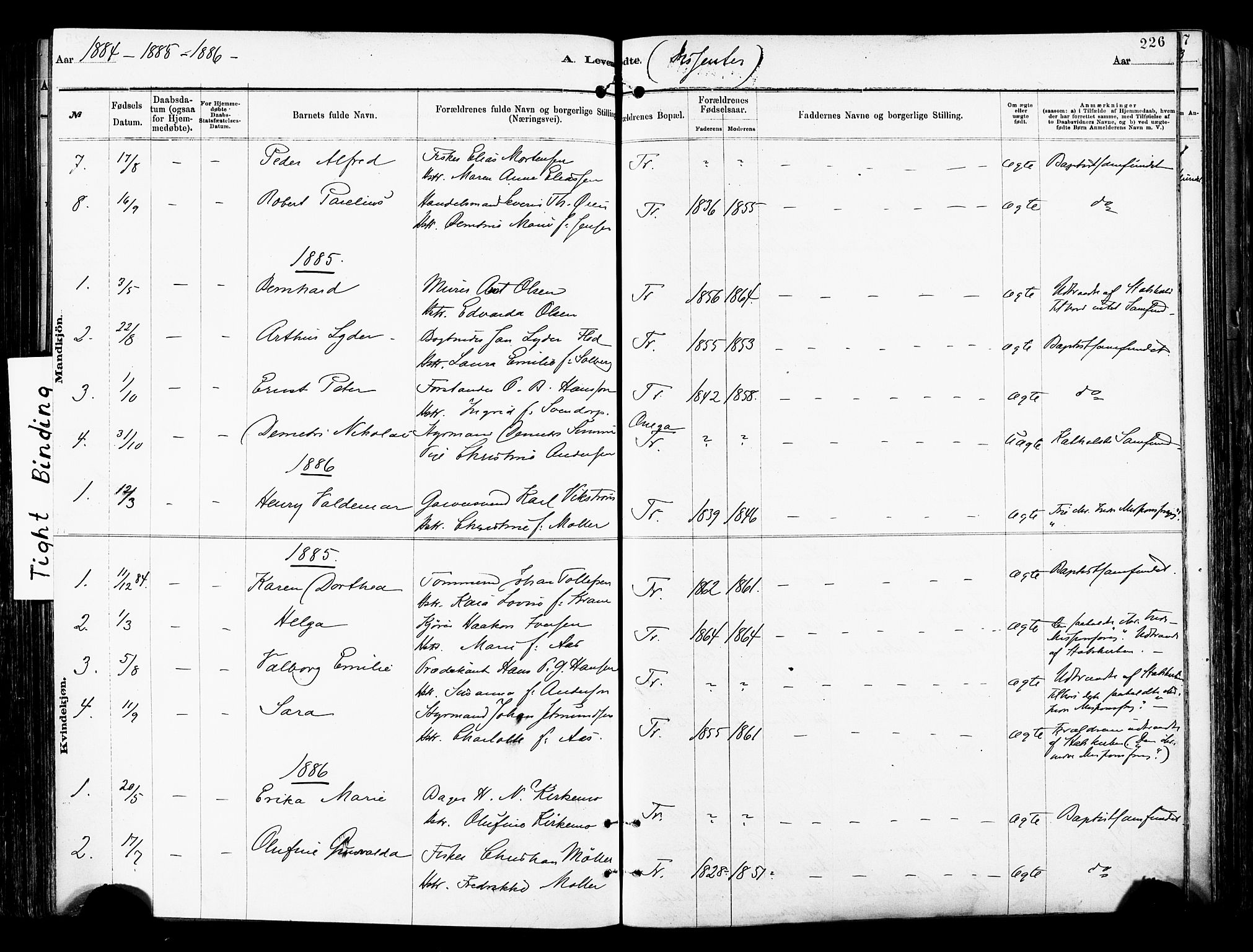 Tromsø sokneprestkontor/stiftsprosti/domprosti, SATØ/S-1343/G/Ga/L0014kirke: Parish register (official) no. 14, 1878-1888, p. 226