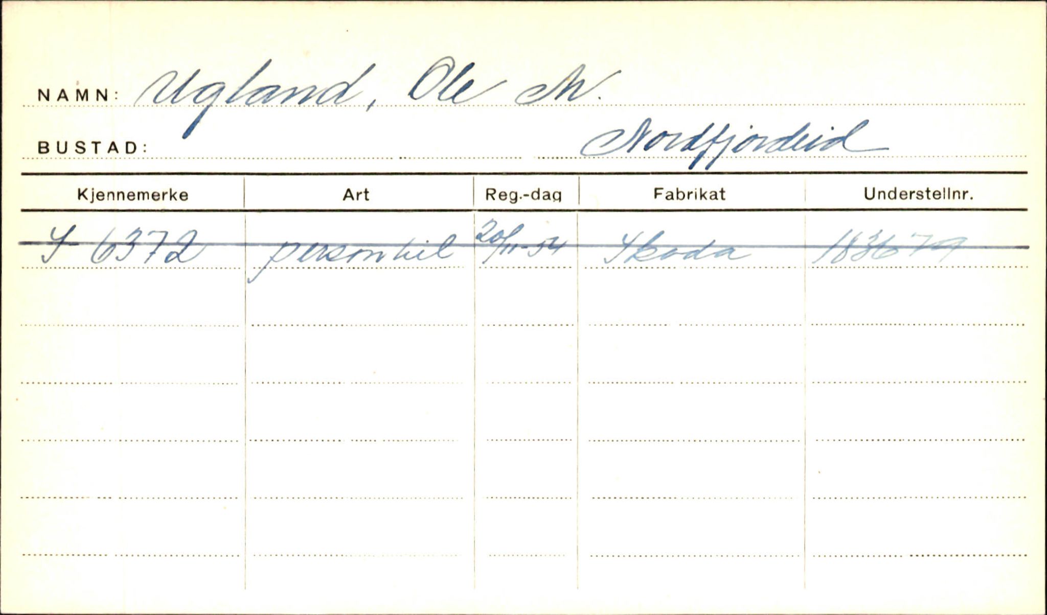 Statens vegvesen, Sogn og Fjordane vegkontor, SAB/A-5301/4/F/L0002: Eigarregister Fjordane til 1.6.1961, 1930-1961, p. 345