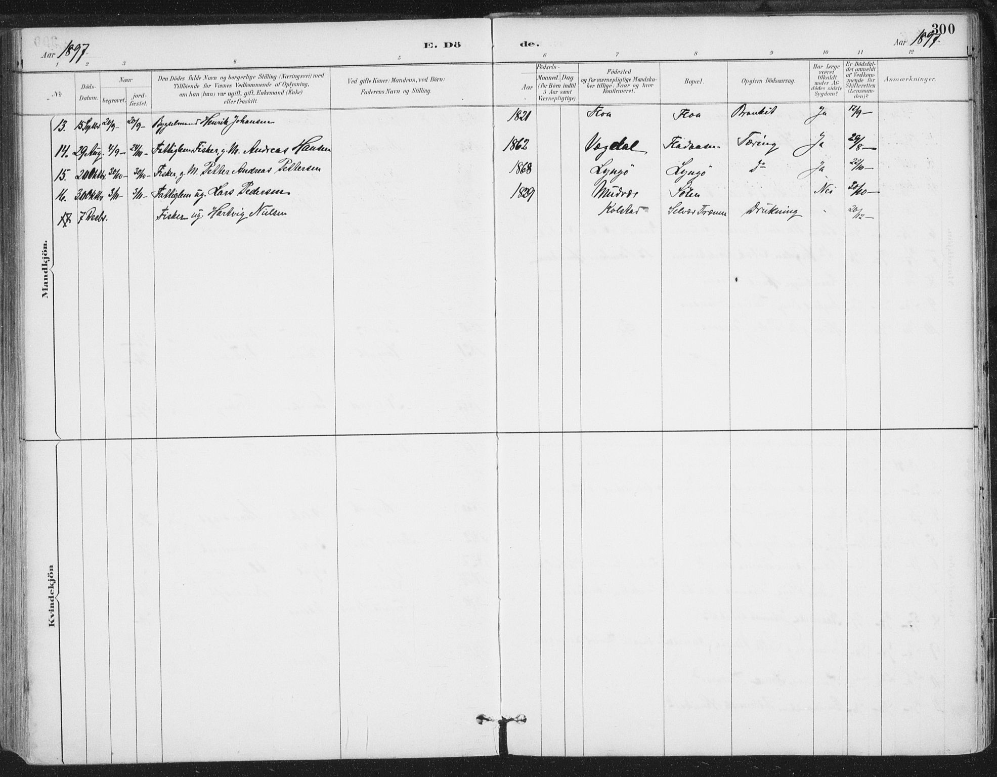 Ministerialprotokoller, klokkerbøker og fødselsregistre - Nordland, AV/SAT-A-1459/816/L0244: Parish register (official) no. 816A10, 1886-1903, p. 300