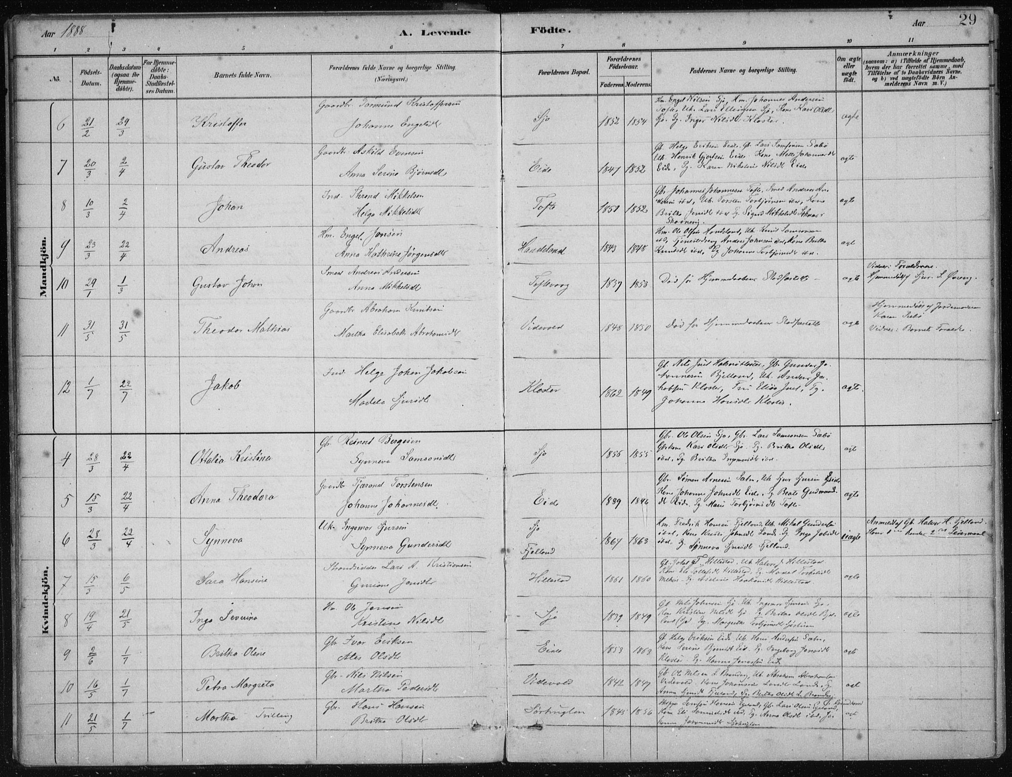 Fjelberg sokneprestembete, SAB/A-75201/H/Haa: Parish register (official) no. C  1, 1879-1918, p. 29