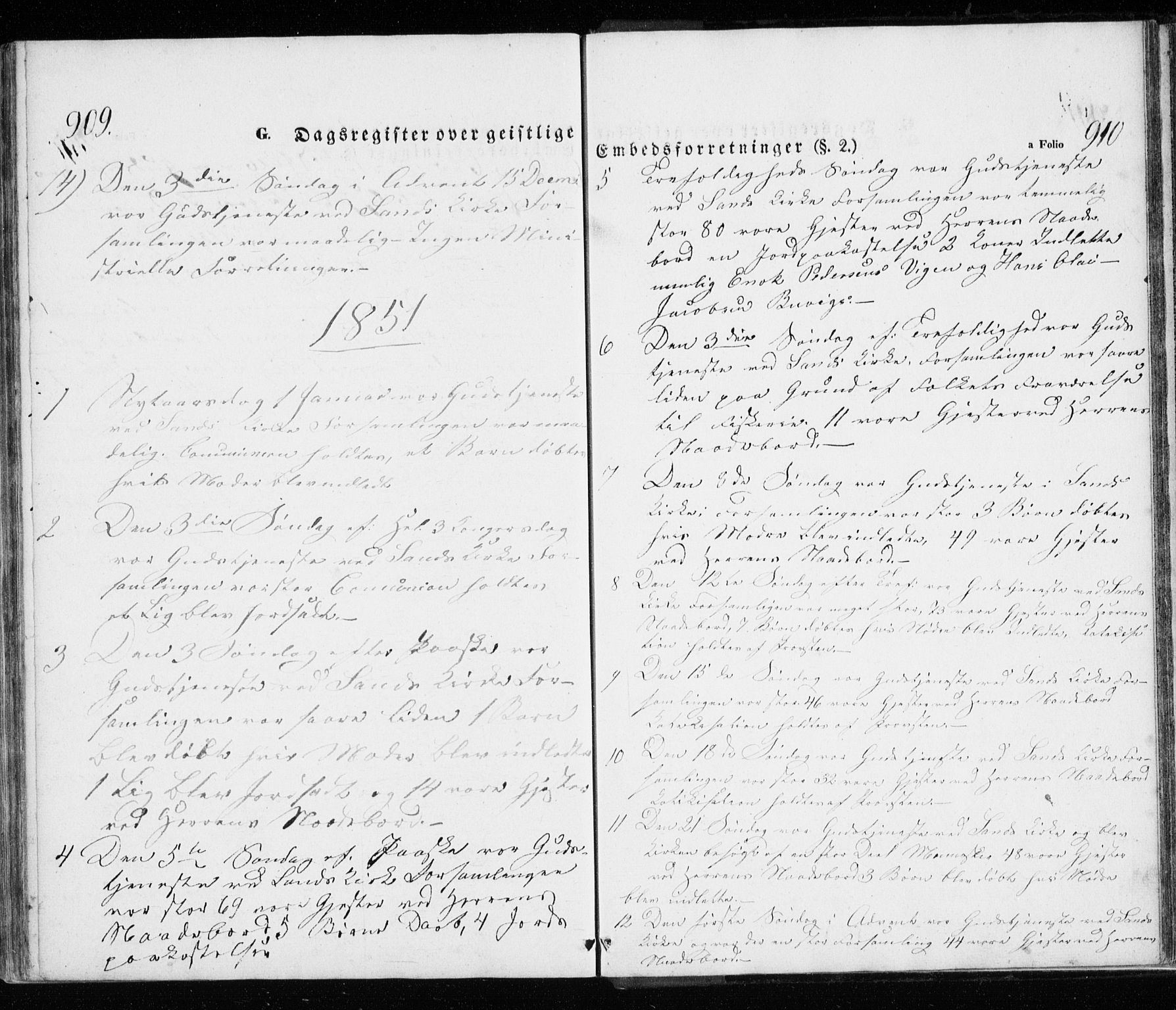 Trondenes sokneprestkontor, AV/SATØ-S-1319/H/Ha/L0010kirke: Parish register (official) no. 10, 1840-1865, p. 909-910