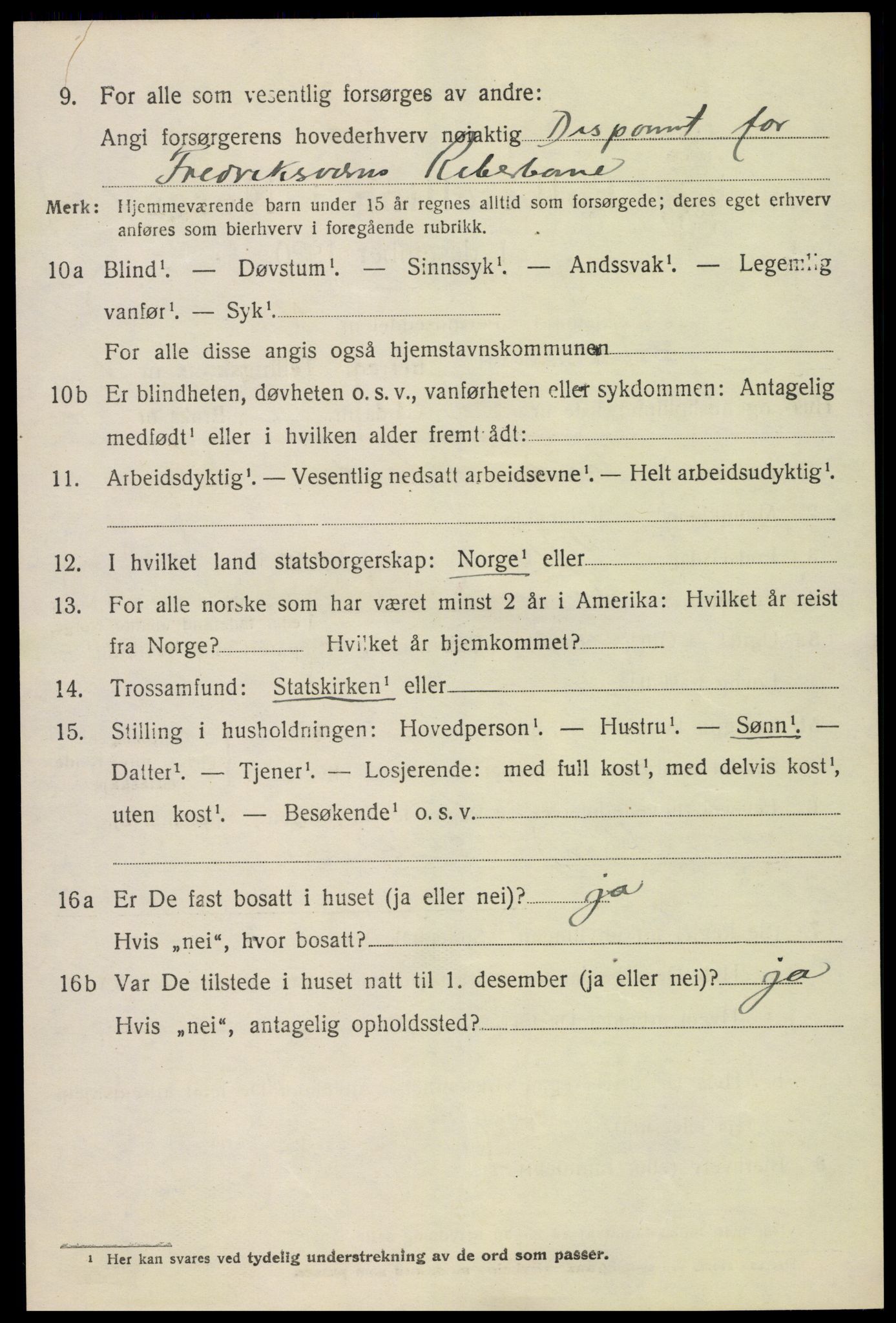 SAKO, 1920 census for Fredriksvern, 1920, p. 992