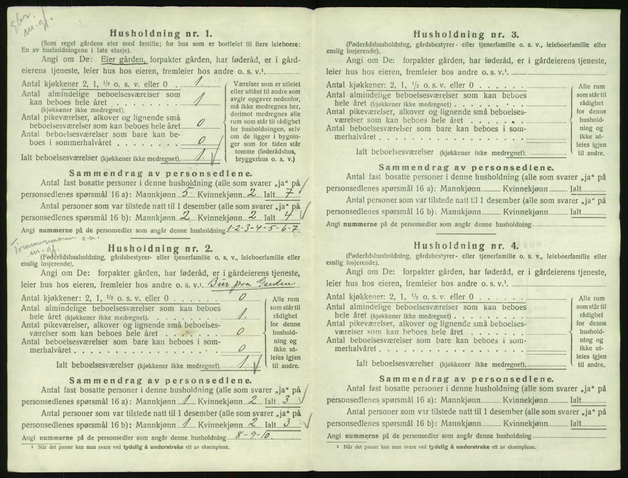 SAK, 1920 census for Valle, 1920, p. 26