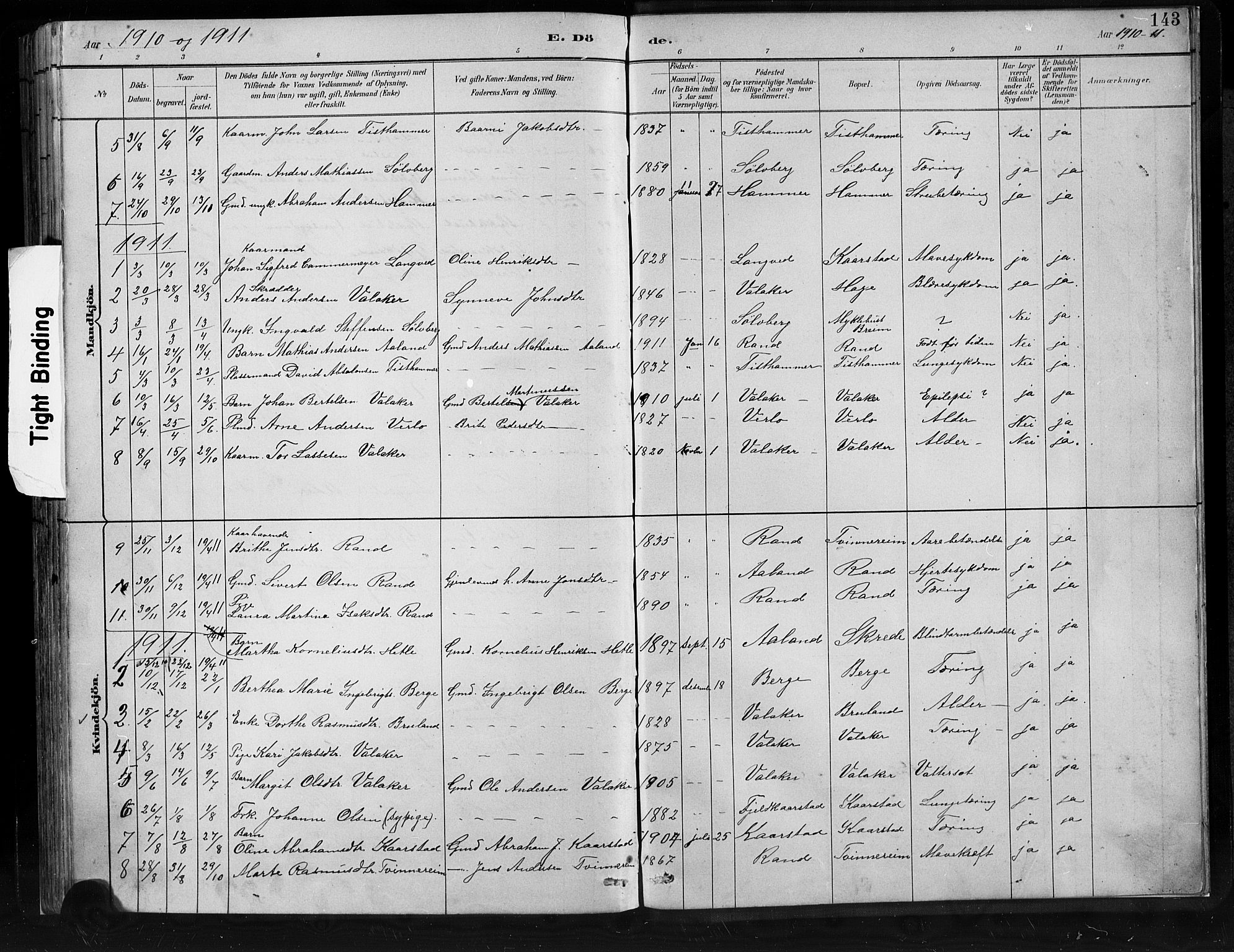Innvik sokneprestembete, SAB/A-80501: Parish register (copy) no. C 3, 1883-1911, p. 143
