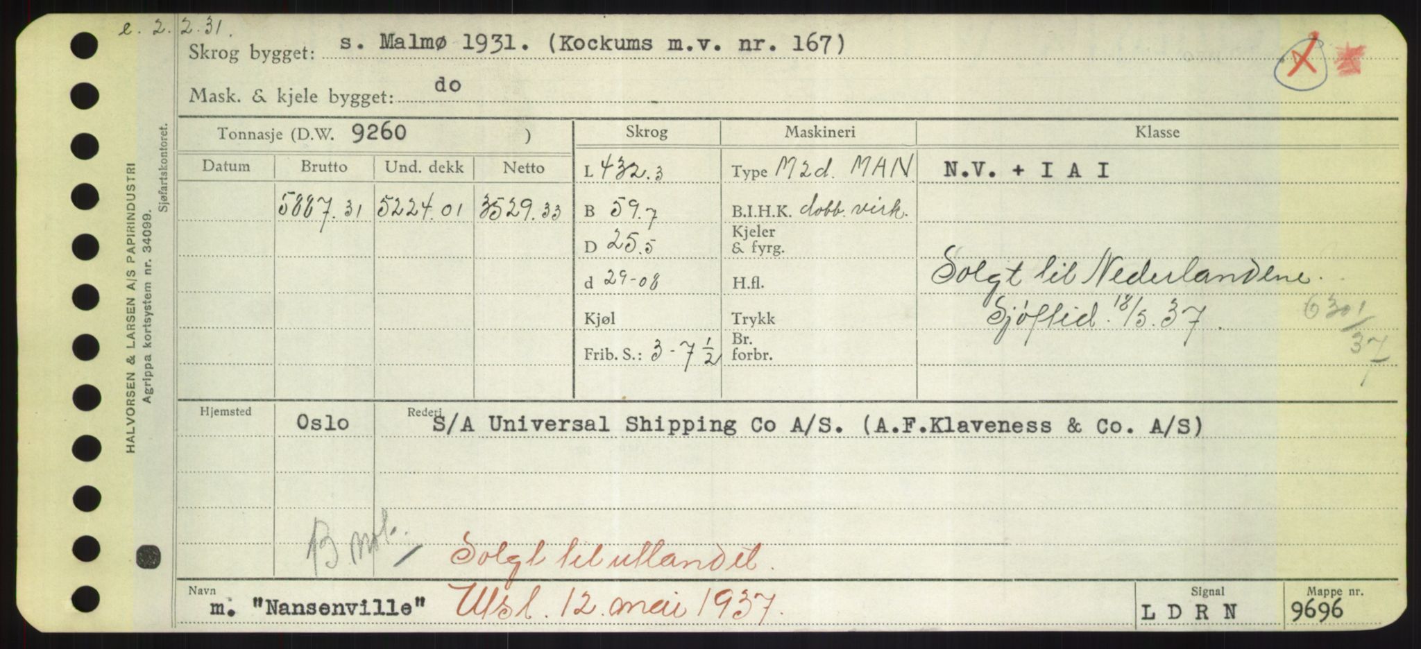 Sjøfartsdirektoratet med forløpere, Skipsmålingen, RA/S-1627/H/Hd/L0026: Fartøy, N-Norhol, p. 47