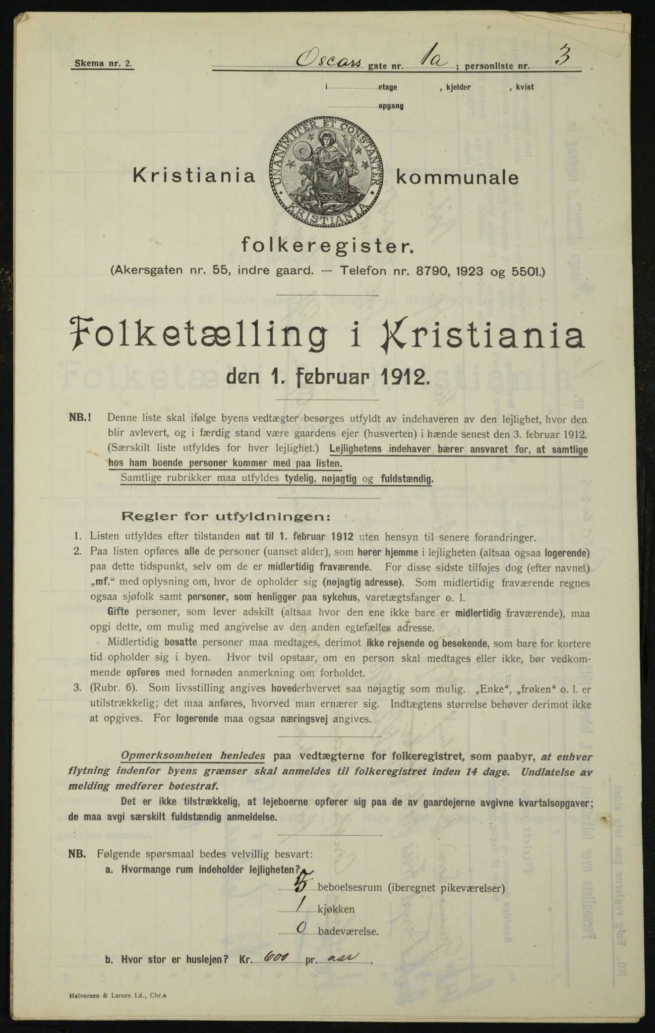 OBA, Municipal Census 1912 for Kristiania, 1912, p. 76647