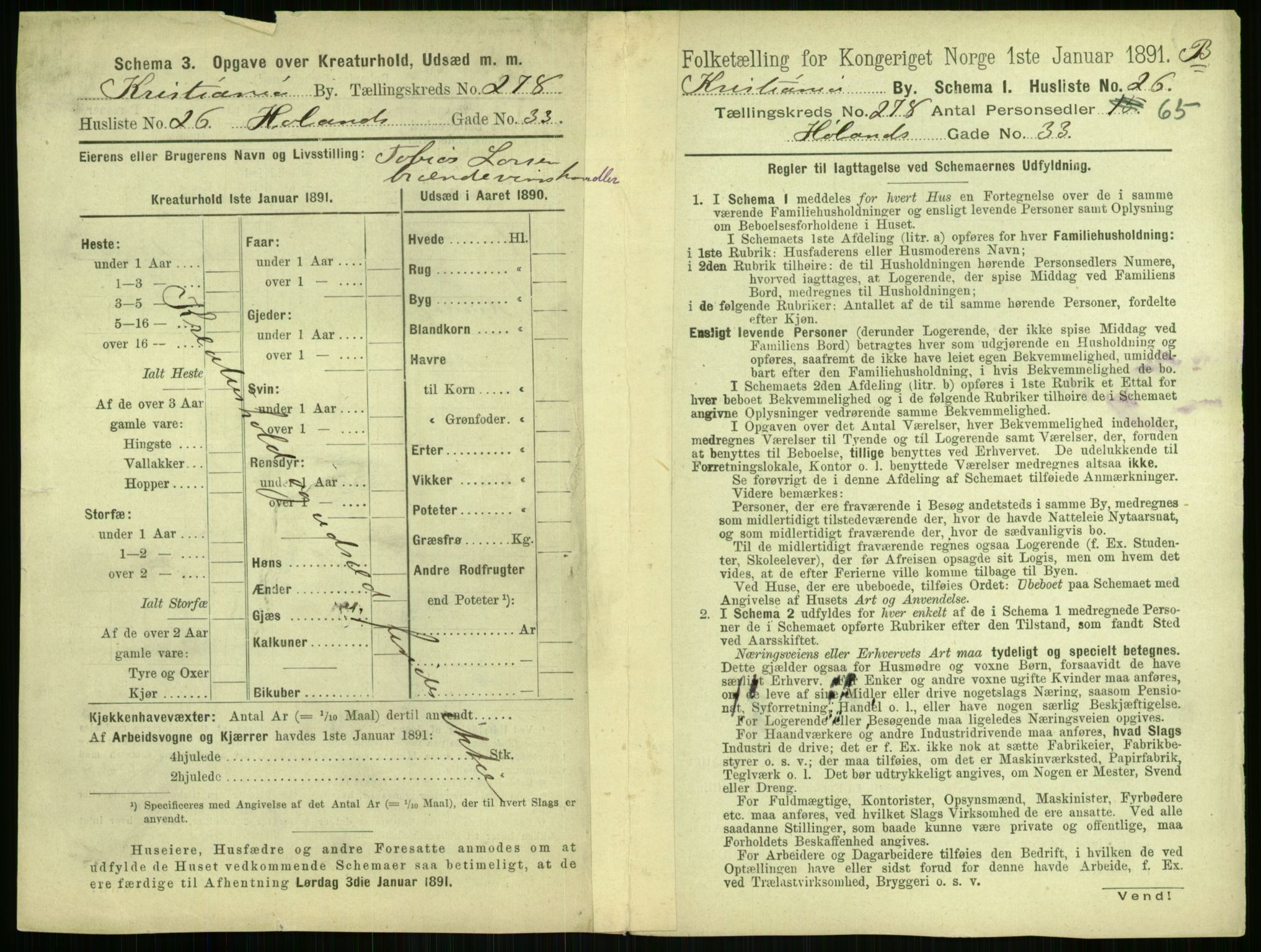 RA, 1891 census for 0301 Kristiania, 1891, p. 168722