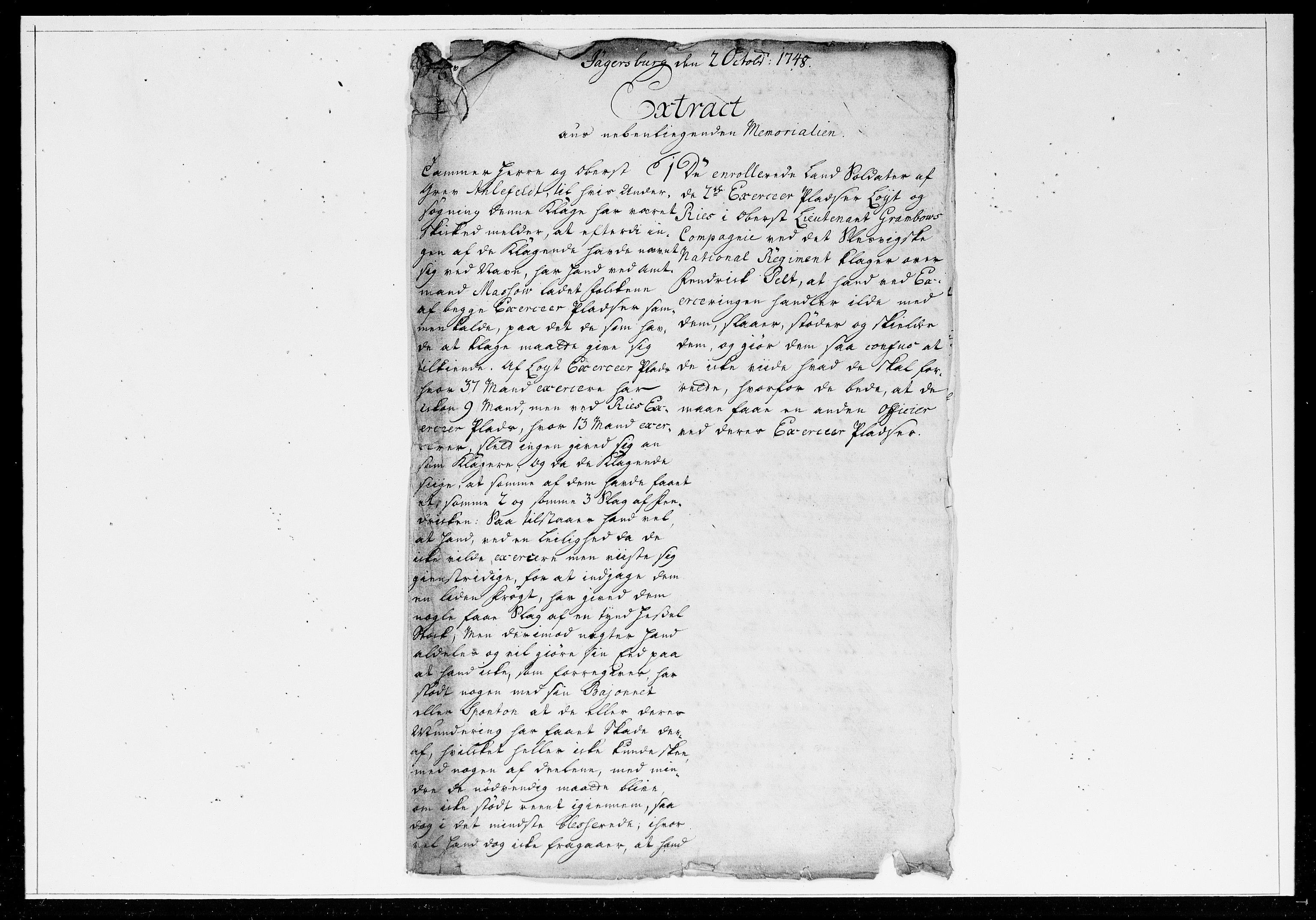 Krigskollegiet, Krigskancelliet, DRA/A-0006/-/1205-1210: Refererede sager, 1748, p. 232