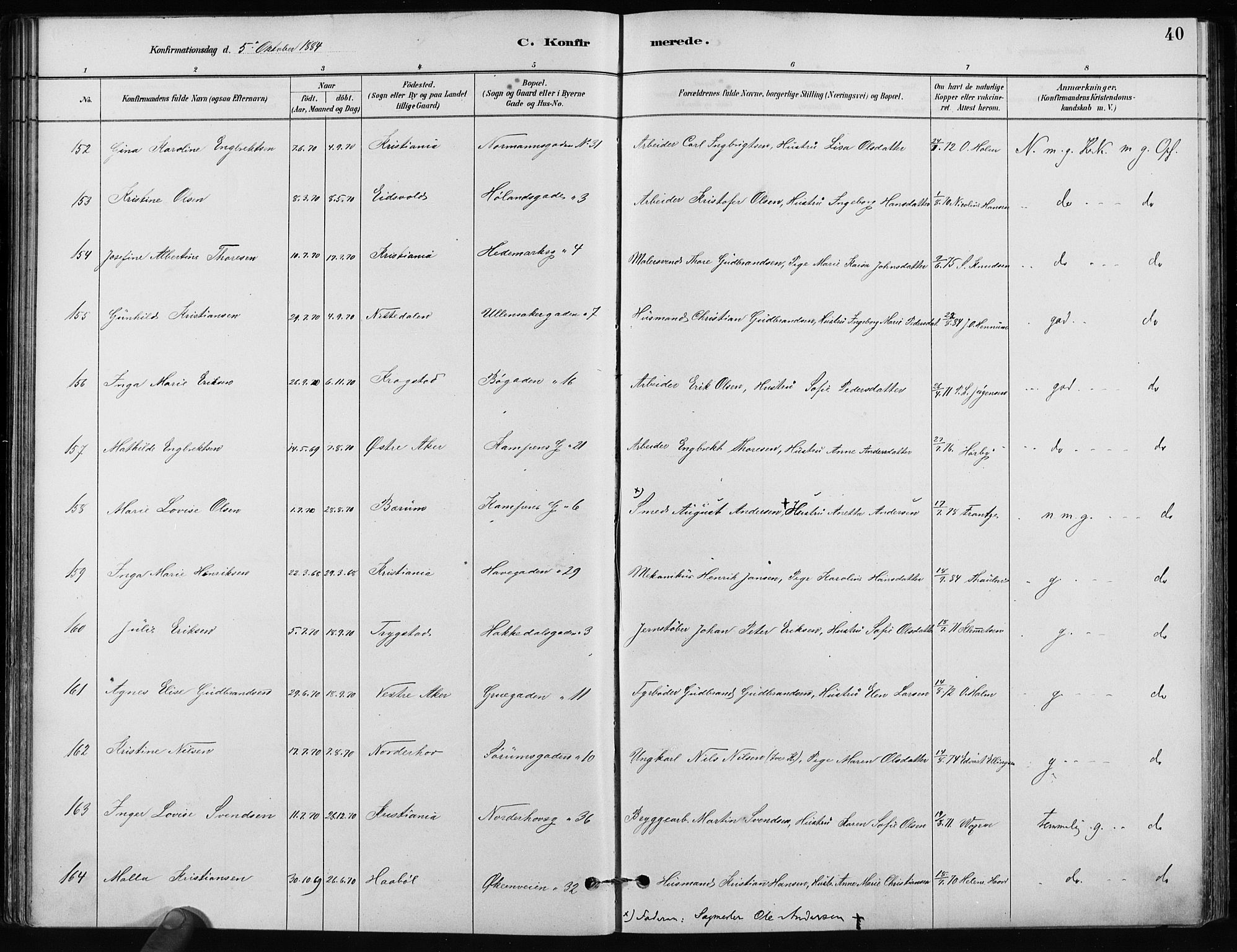 Kampen prestekontor Kirkebøker, AV/SAO-A-10853/F/Fa/L0002: Parish register (official) no. I 2, 1880-1888, p. 40