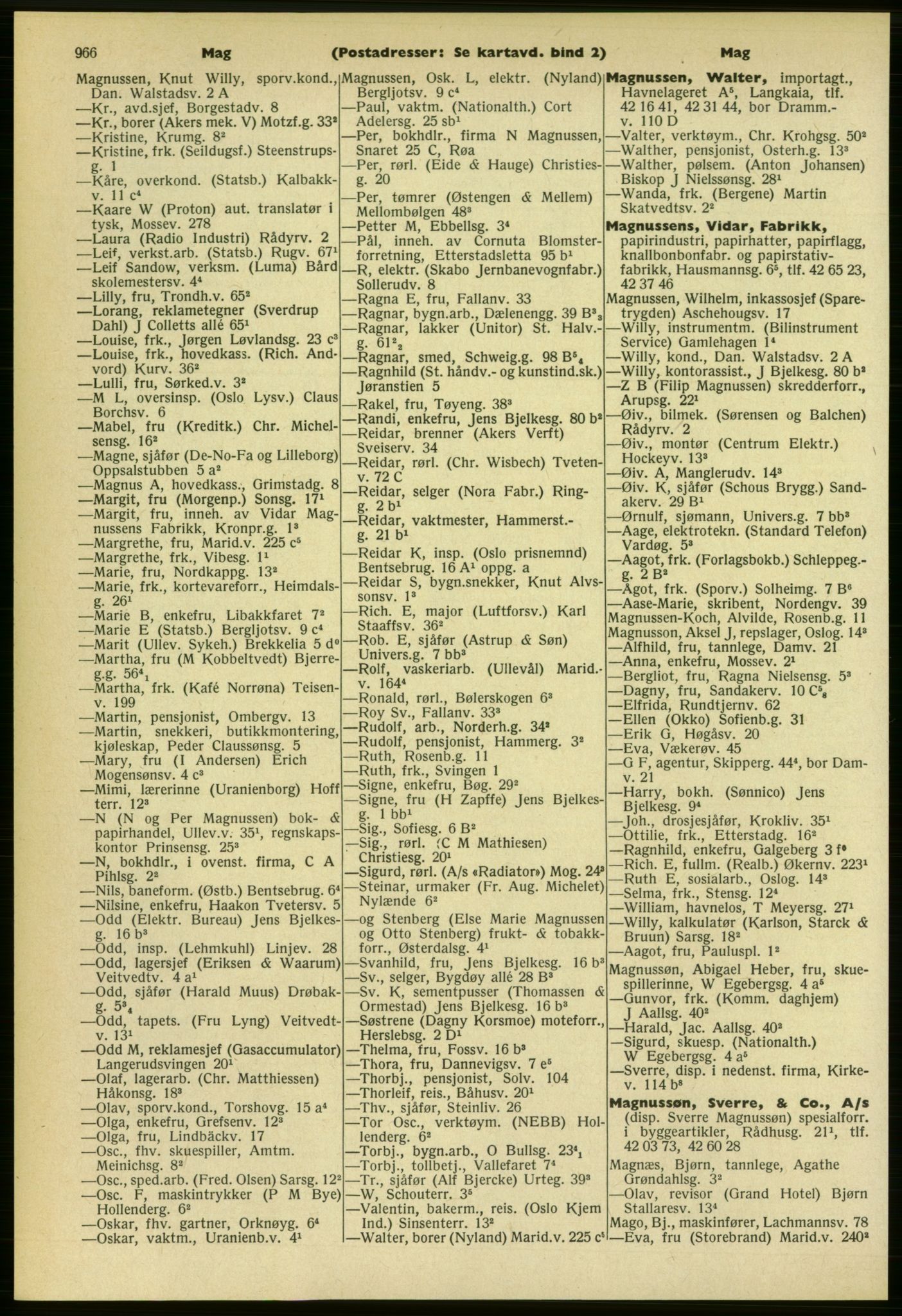 Kristiania/Oslo adressebok, PUBL/-, 1961-1962, p. 966