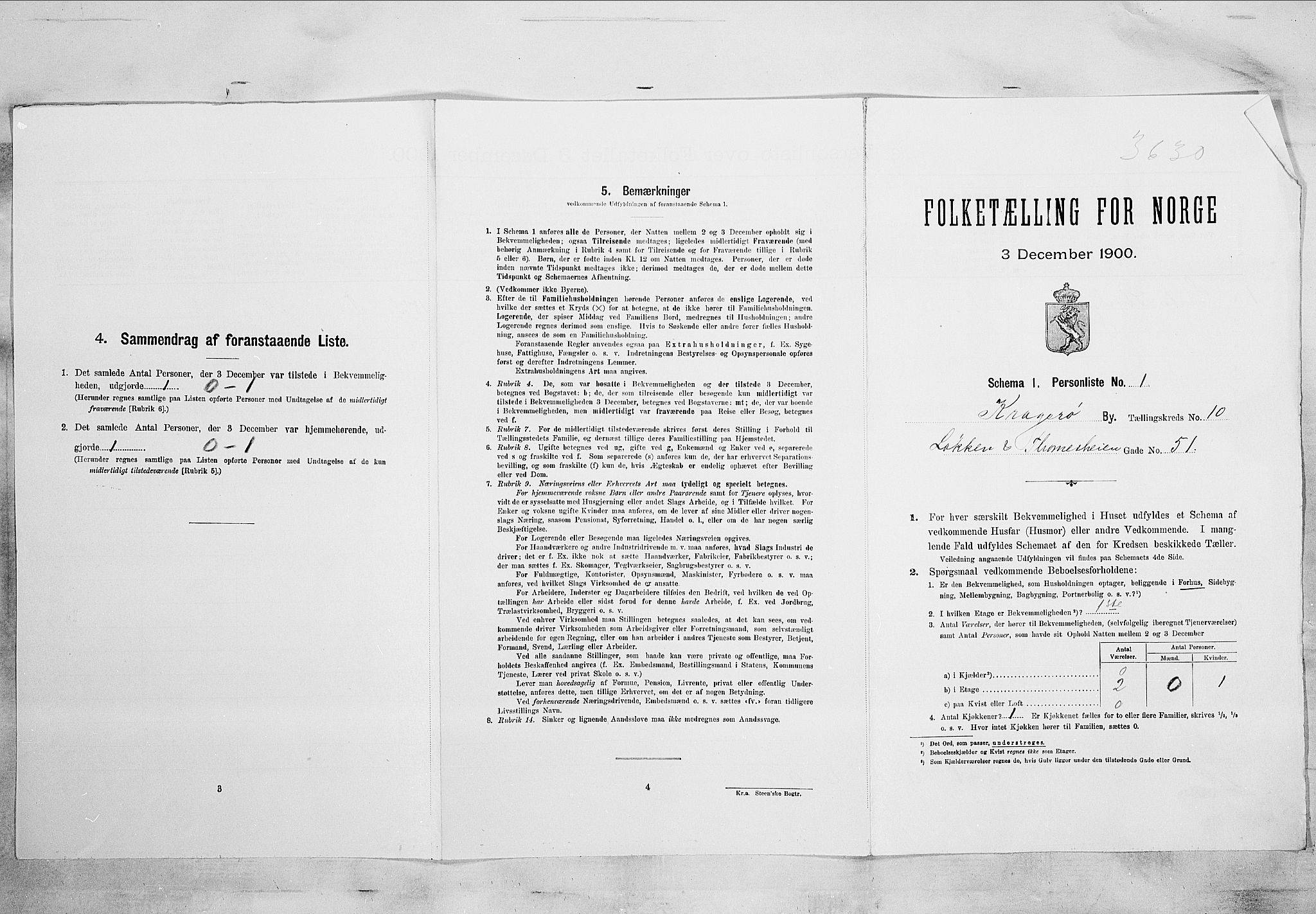 SAKO, 1900 census for Kragerø, 1900, p. 1219