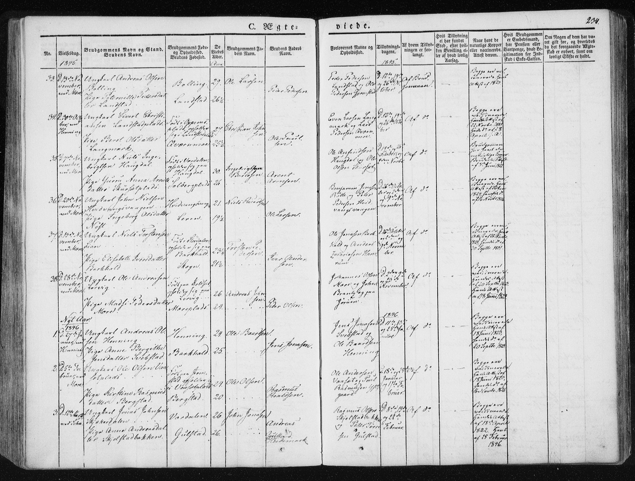 Ministerialprotokoller, klokkerbøker og fødselsregistre - Nord-Trøndelag, SAT/A-1458/735/L0339: Parish register (official) no. 735A06 /1, 1836-1848, p. 234