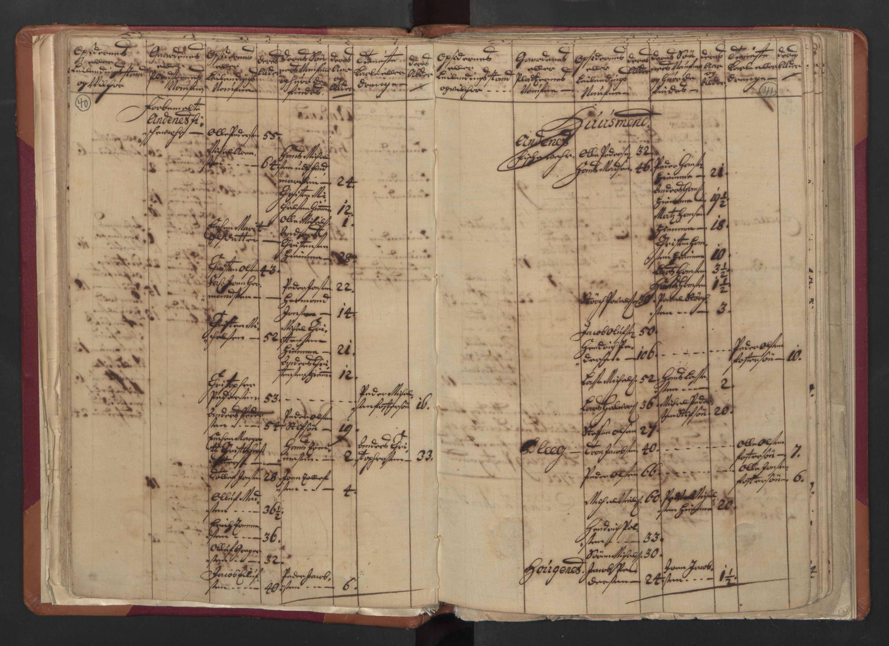 RA, Census (manntall) 1701, no. 18: Vesterålen, Andenes and Lofoten fogderi, 1701, p. 40-41
