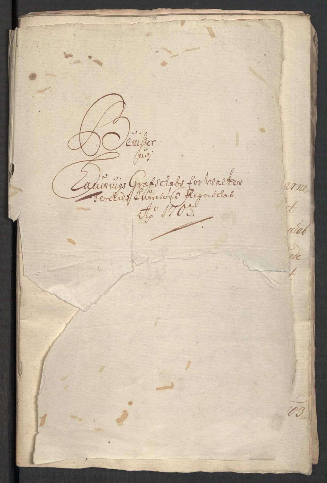 Rentekammeret inntil 1814, Reviderte regnskaper, Fogderegnskap, AV/RA-EA-4092/R33/L1977: Fogderegnskap Larvik grevskap, 1702-1703, p. 111