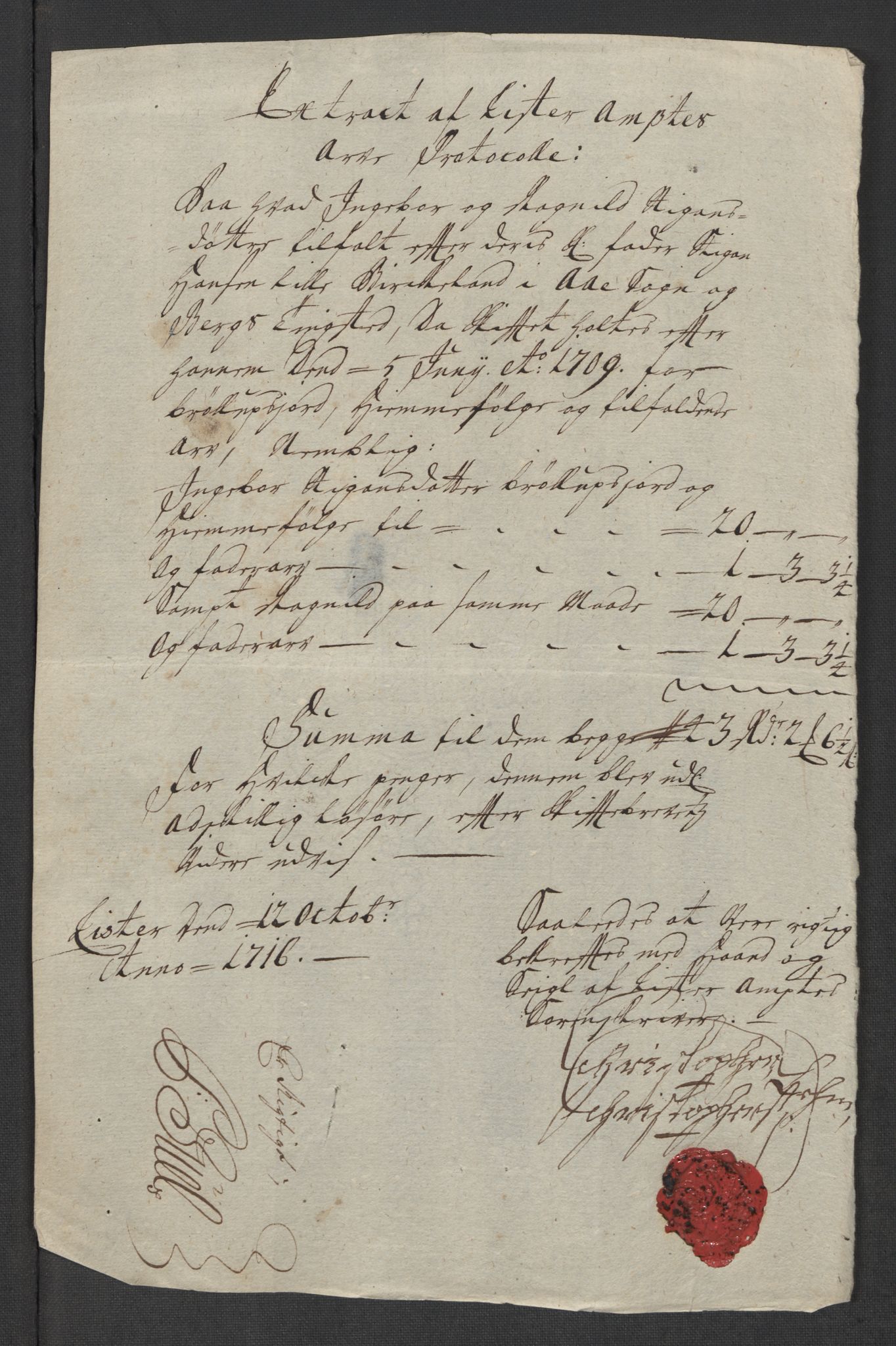 Rentekammeret inntil 1814, Reviderte regnskaper, Fogderegnskap, RA/EA-4092/R43/L2560: Fogderegnskap Lista og Mandal, 1716, p. 175