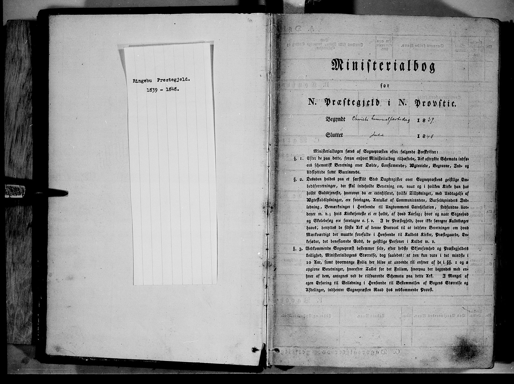 Ringebu prestekontor, AV/SAH-PREST-082/H/Ha/Haa/L0005: Parish register (official) no. 5, 1839-1848