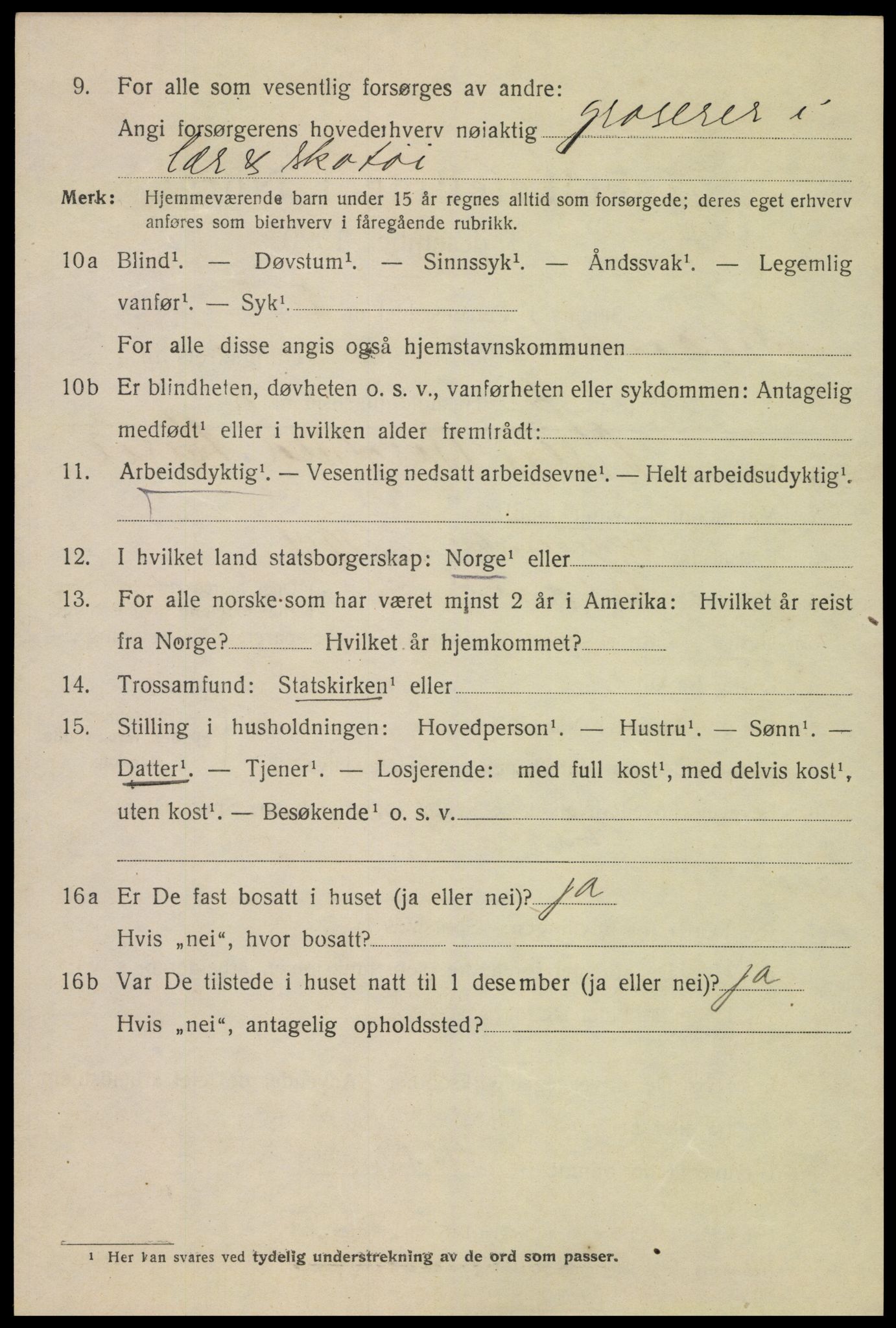 SAK, 1920 census for Kristiansand, 1920, p. 14384