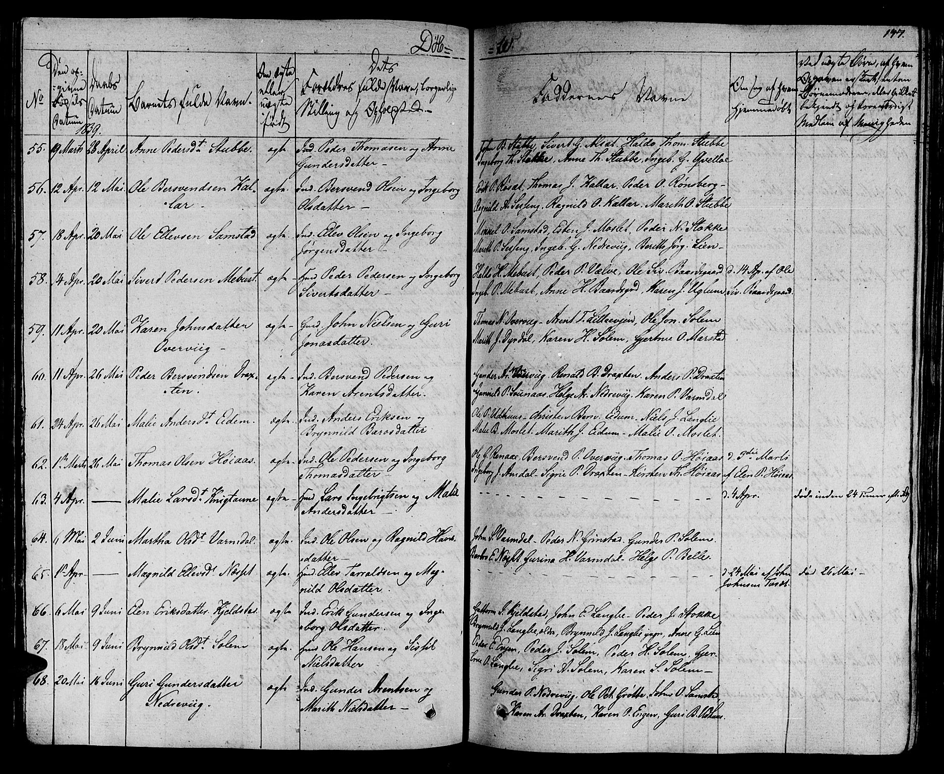 Ministerialprotokoller, klokkerbøker og fødselsregistre - Sør-Trøndelag, AV/SAT-A-1456/695/L1143: Parish register (official) no. 695A05 /1, 1824-1842, p. 147