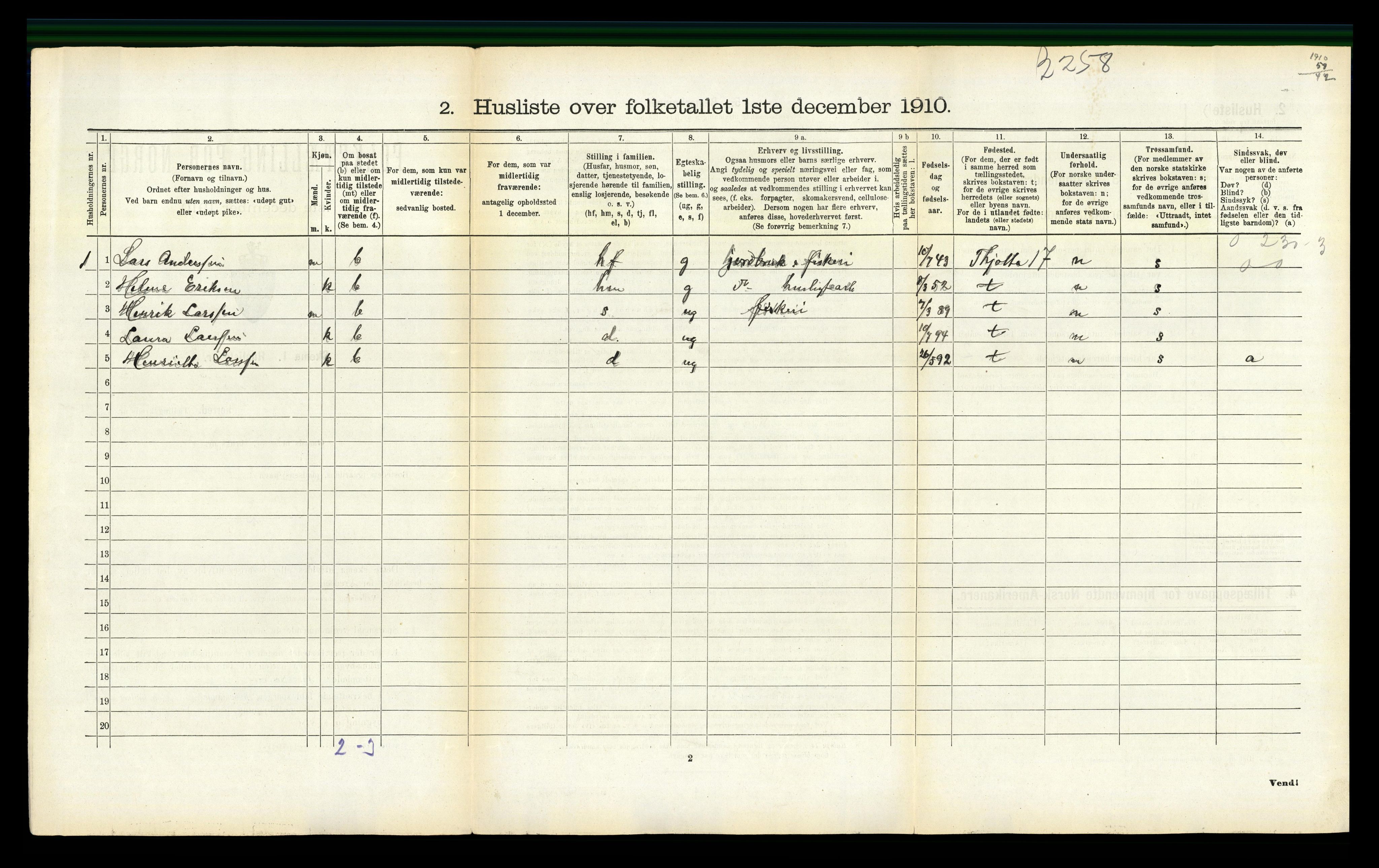 RA, 1910 census for Herøy, 1910, p. 300