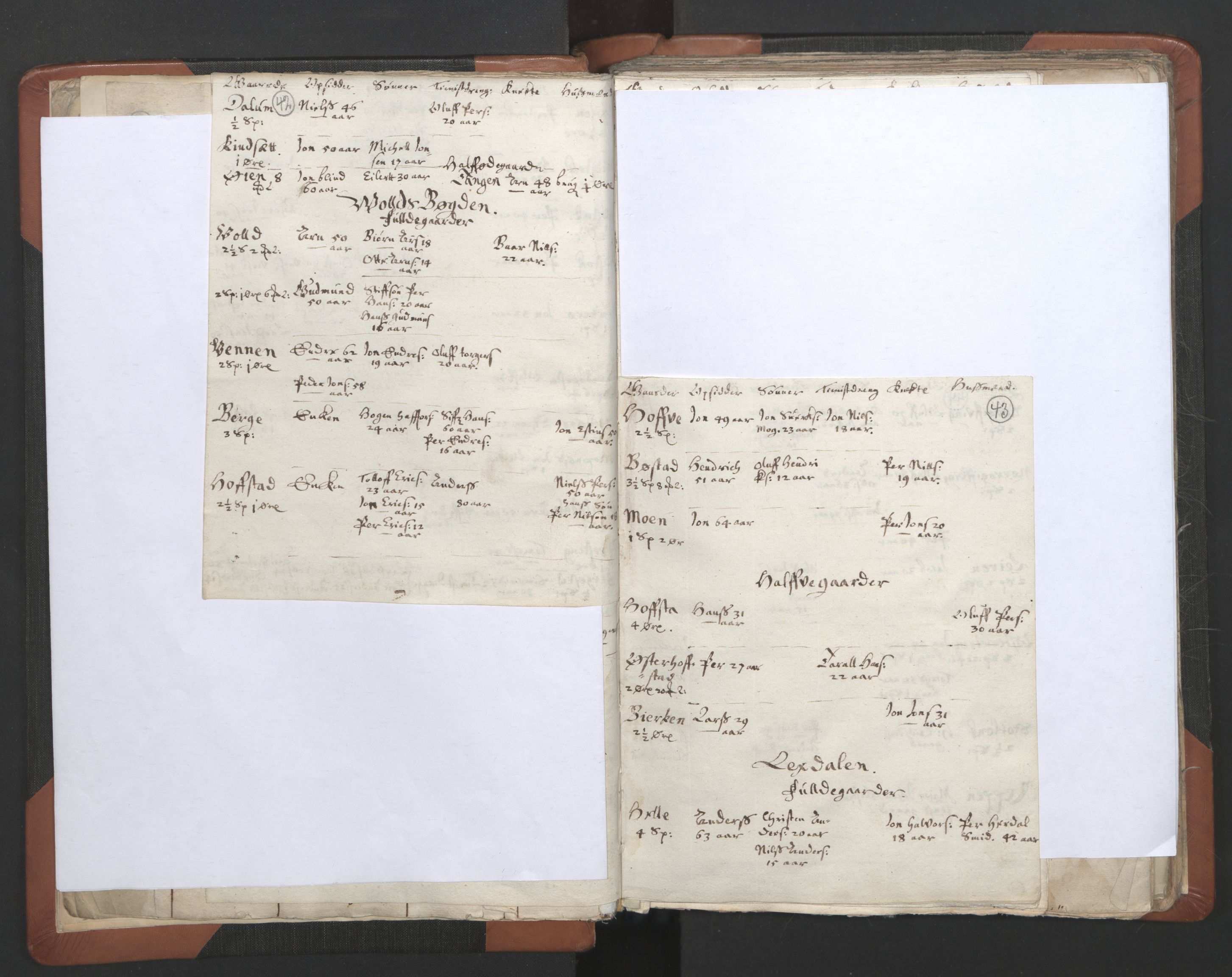 RA, Vicar's Census 1664-1666, no. 32: Innherad deanery, 1664-1666, p. 42-43