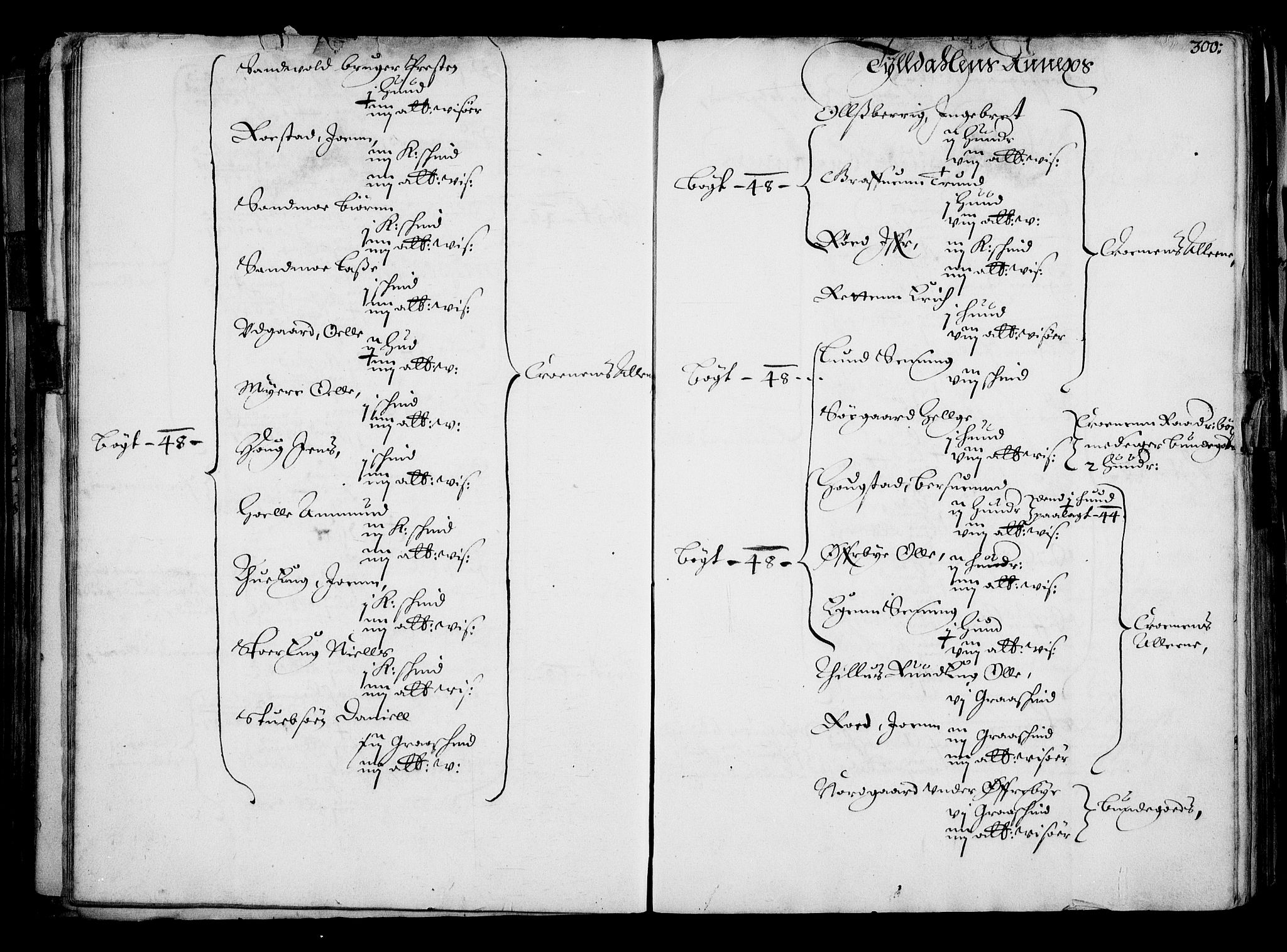 Rentekammeret inntil 1814, Realistisk ordnet avdeling, AV/RA-EA-4070/N/Na/L0001: [XI f]: Akershus stifts jordebok, 1652, p. 299b-300a