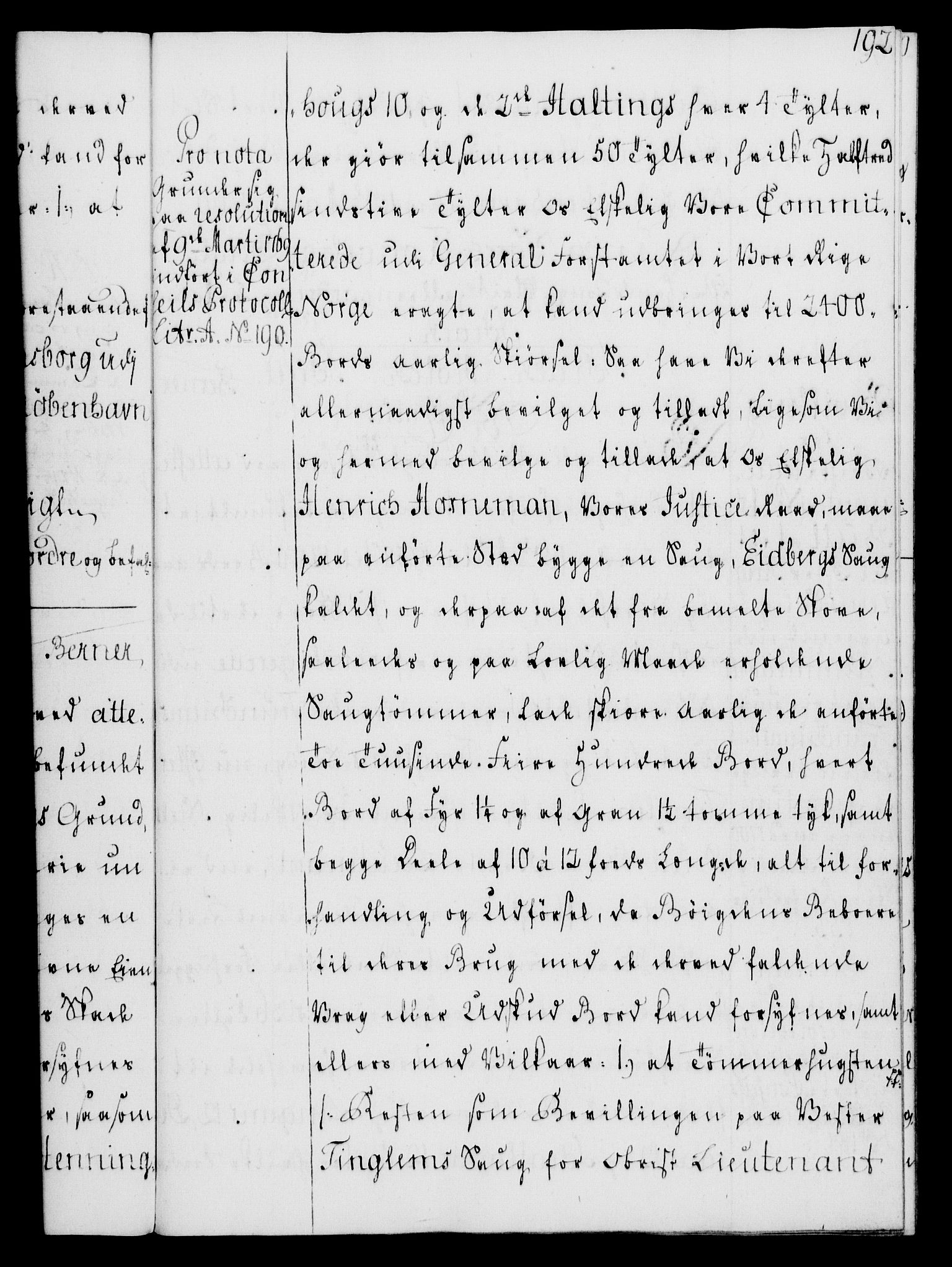 Rentekammeret, Kammerkanselliet, RA/EA-3111/G/Gg/Gga/L0008: Norsk ekspedisjonsprotokoll med register (merket RK 53.8), 1768-1771, p. 192