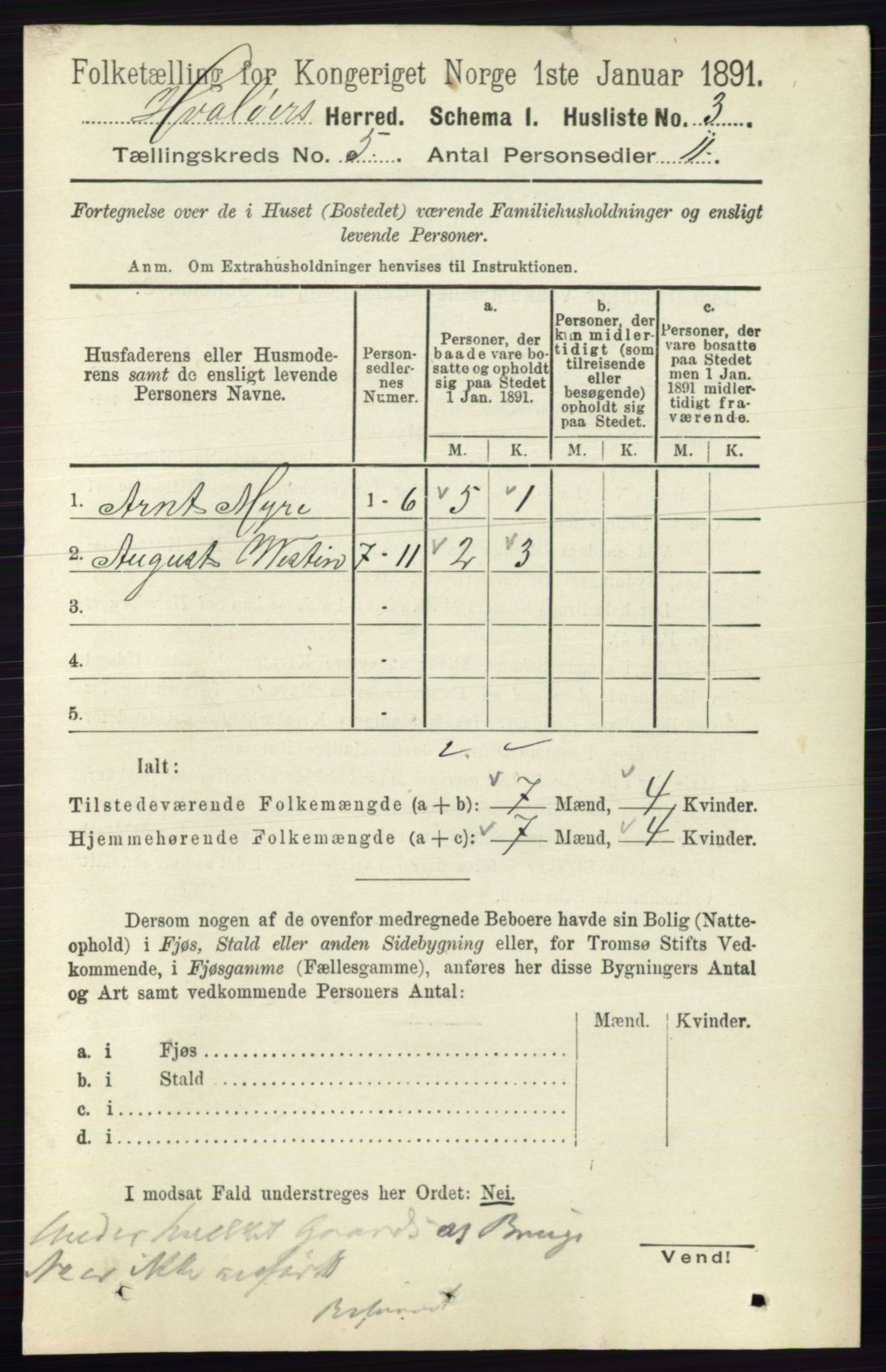 RA, 1891 census for 0111 Hvaler, 1891, p. 3042